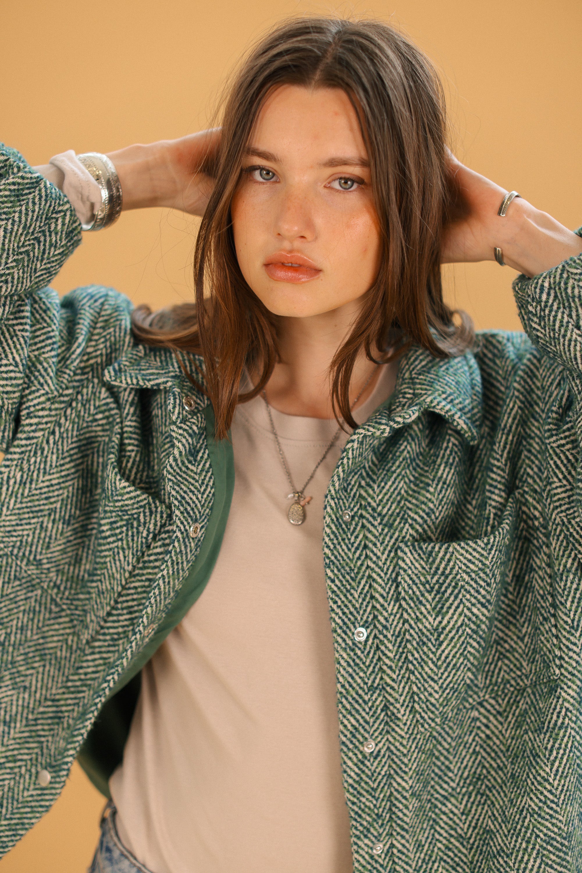 Jacket Kimi Sage Herringbone