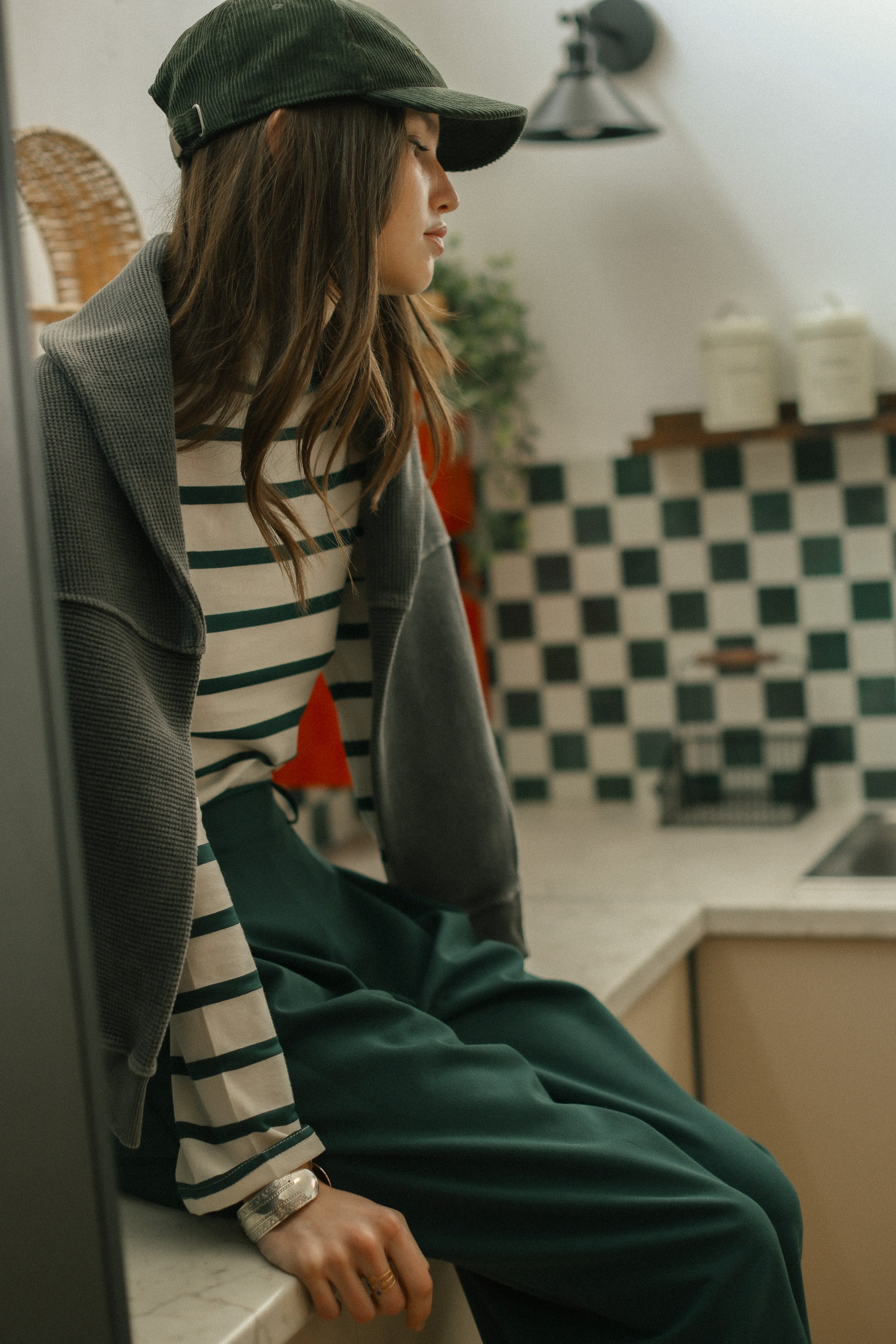 Top Billie Green Stripes