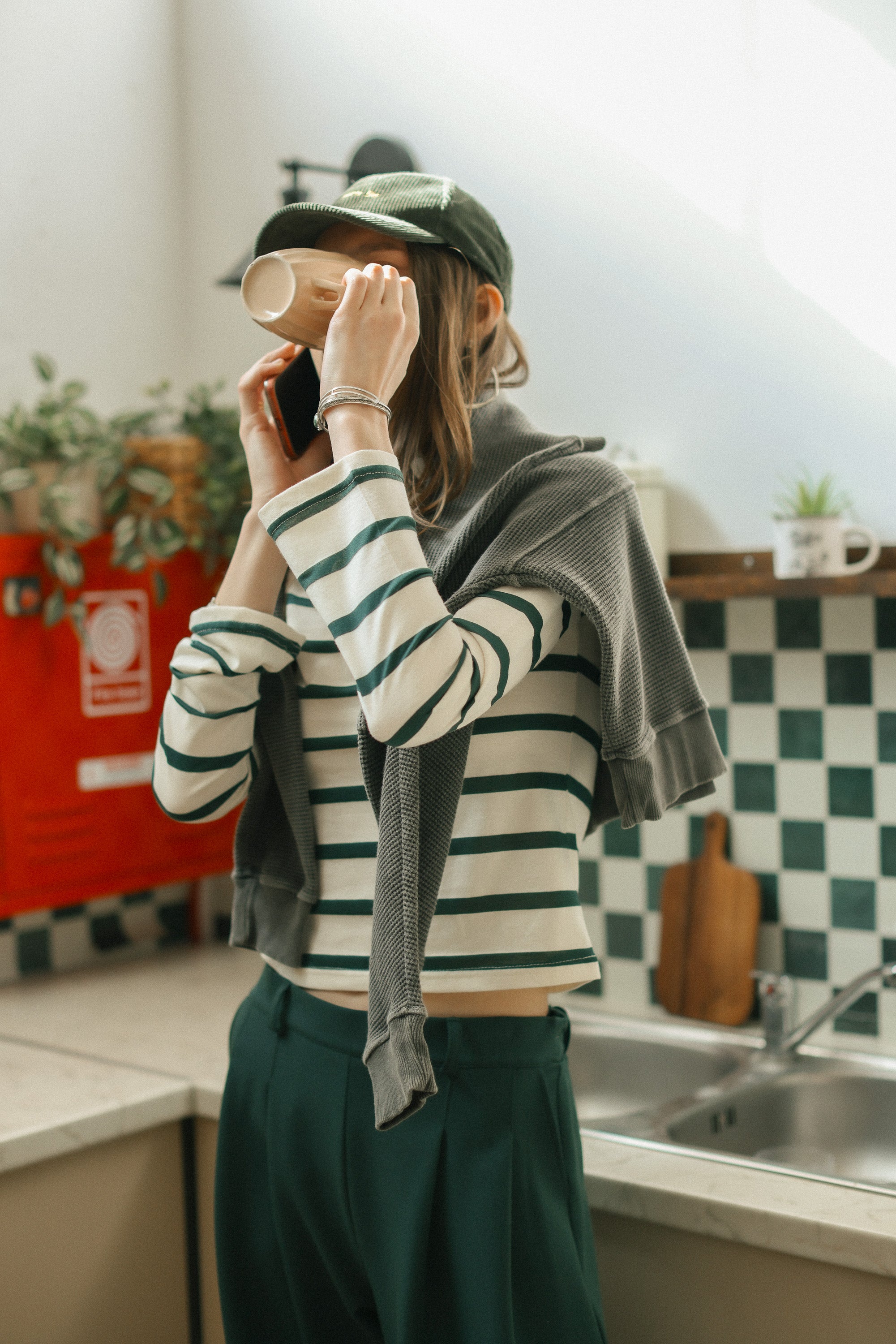 Top Billie Green Stripes