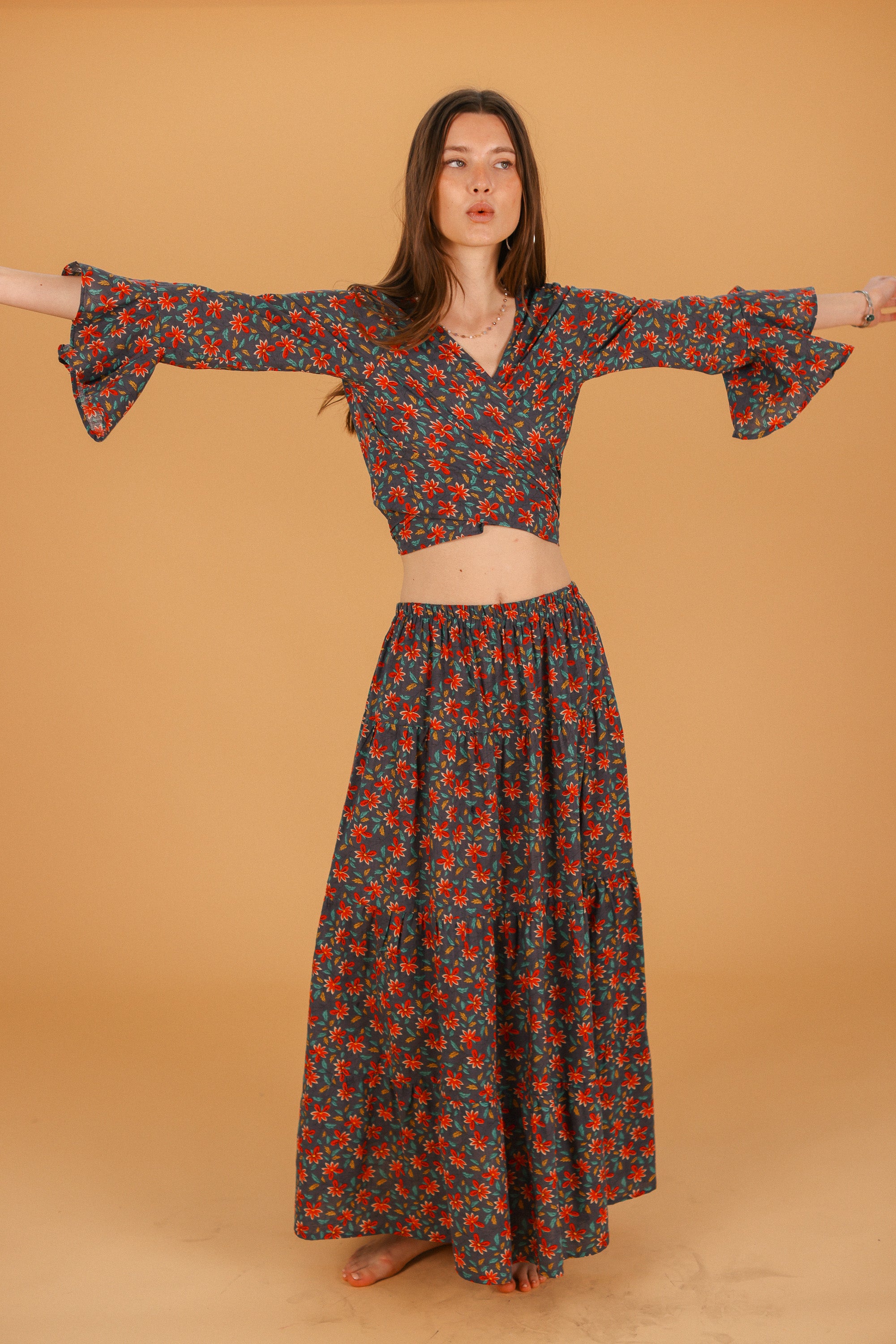 Skirt Selune Folk Floral