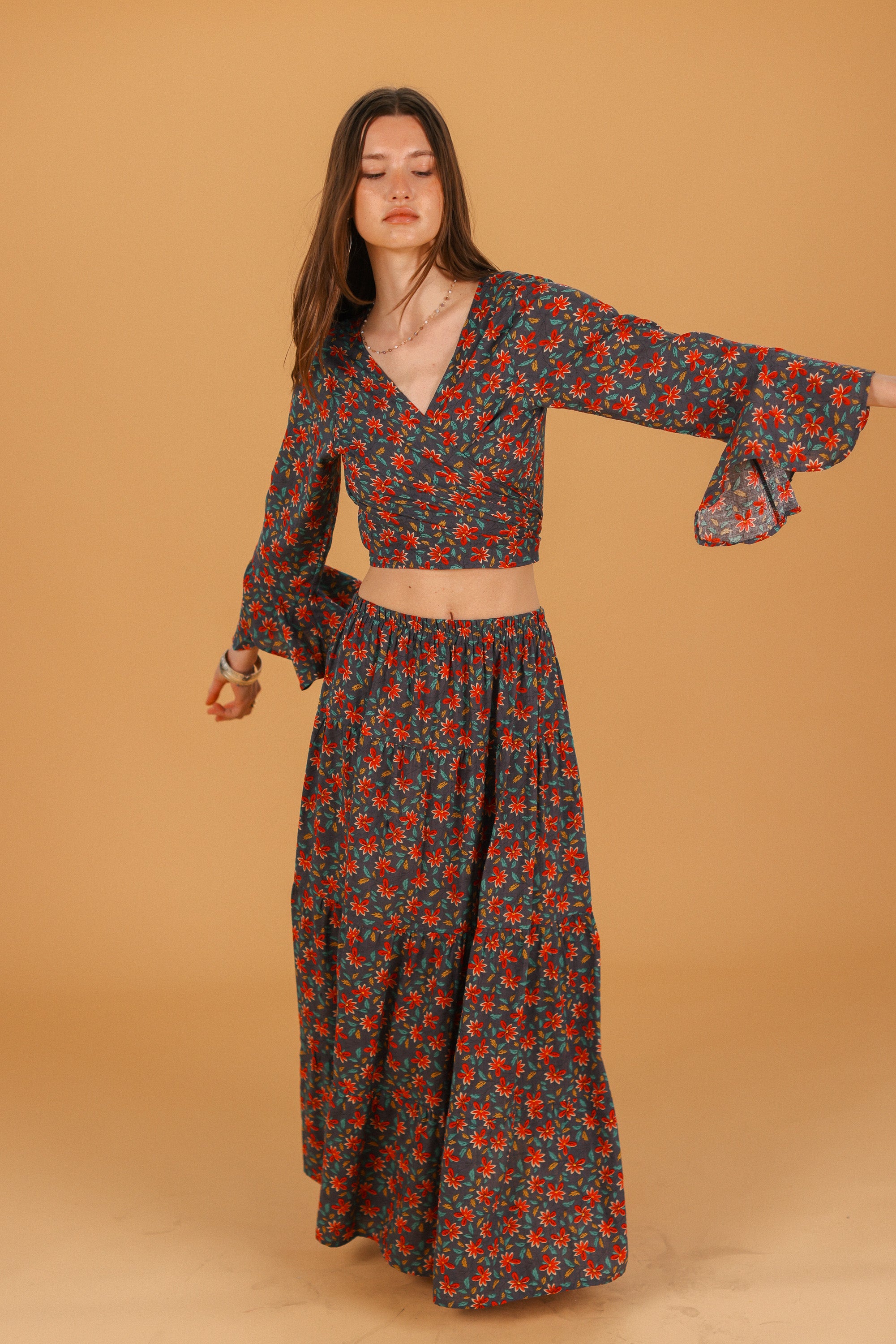 Skirt Selune Folk Floral