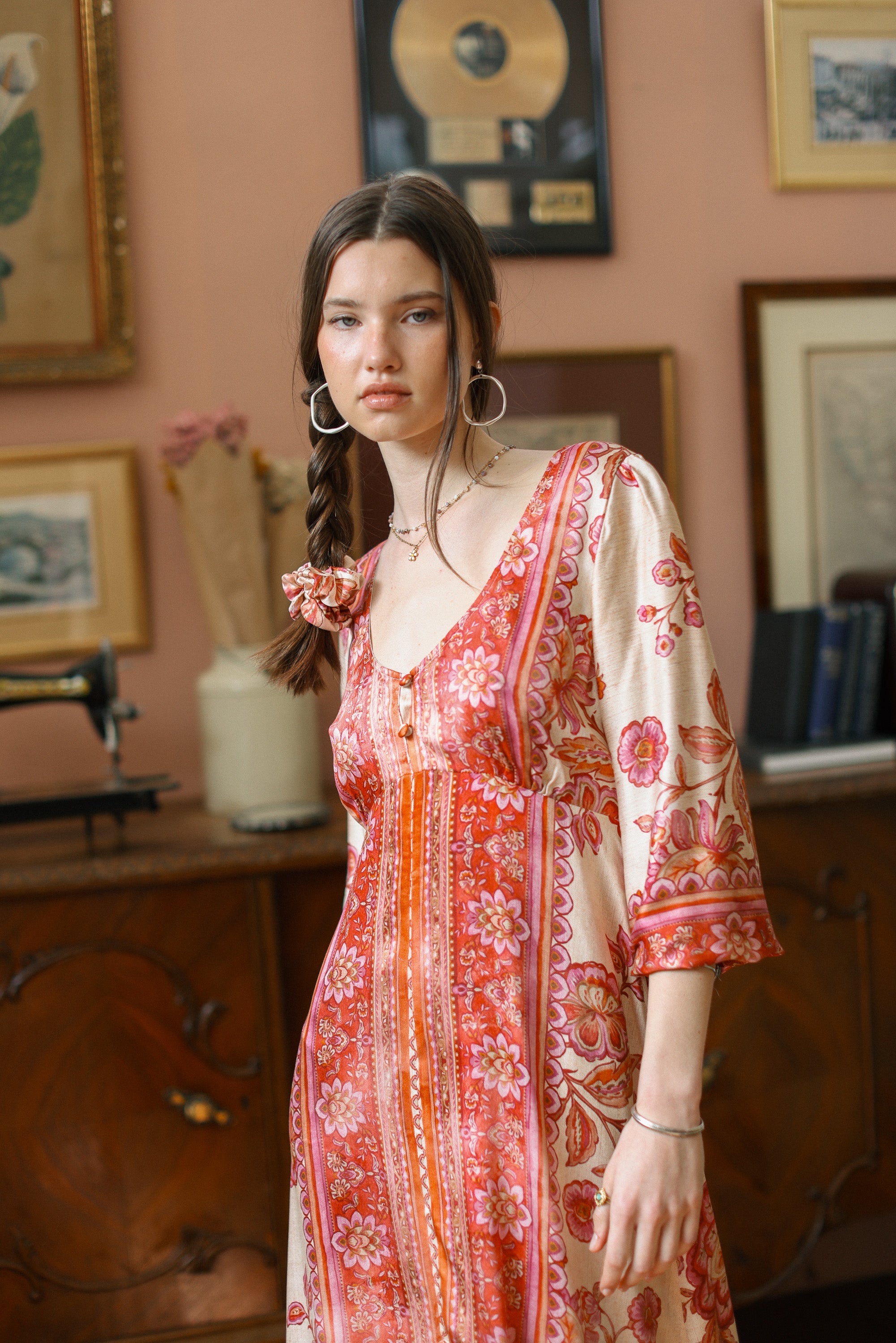 Dress Sora Rouge Flowers