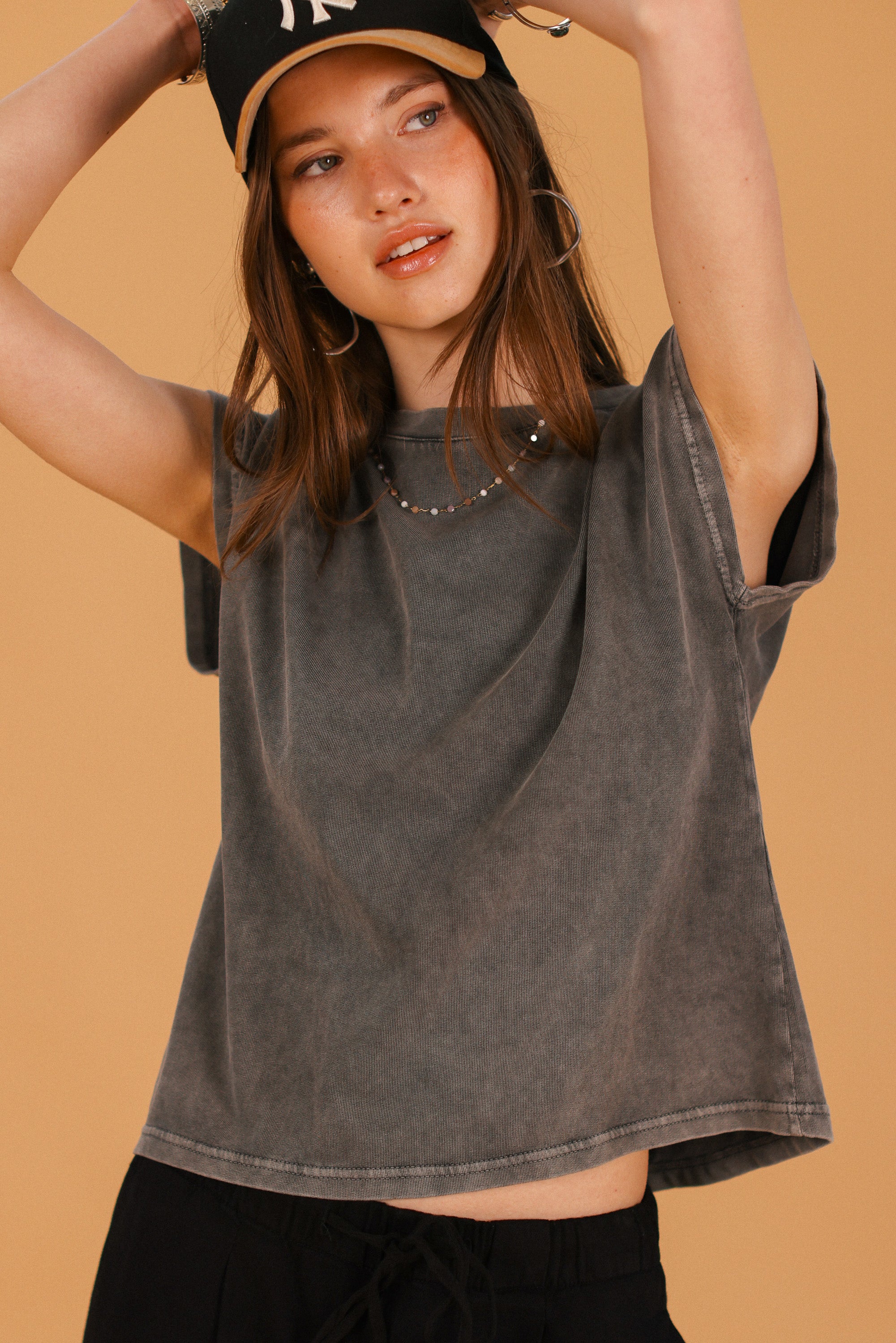 Top Aria Stonewashed Grey