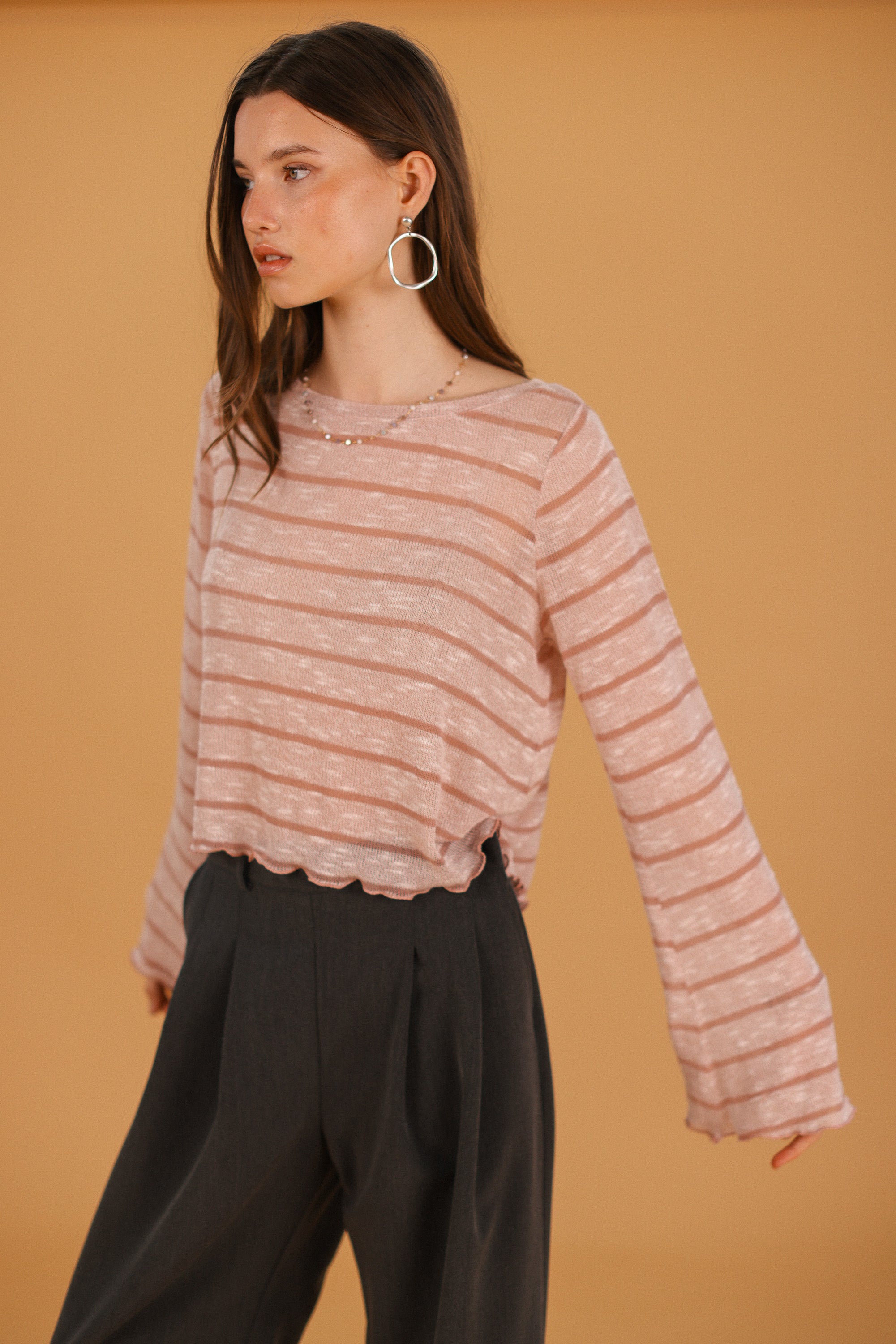 Top Keri Dusty Pink Stripes