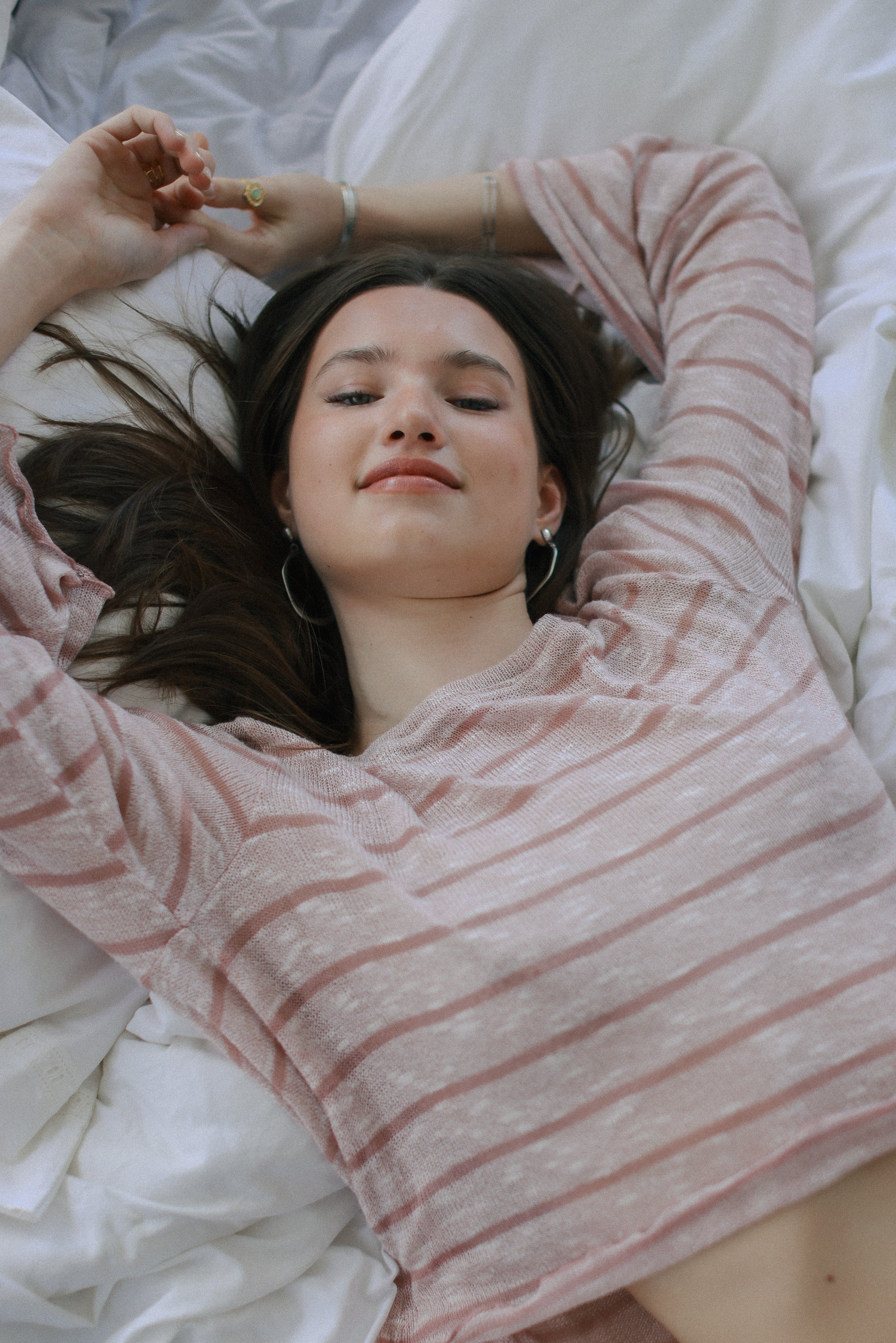 Top Keri Dusty Pink Stripes