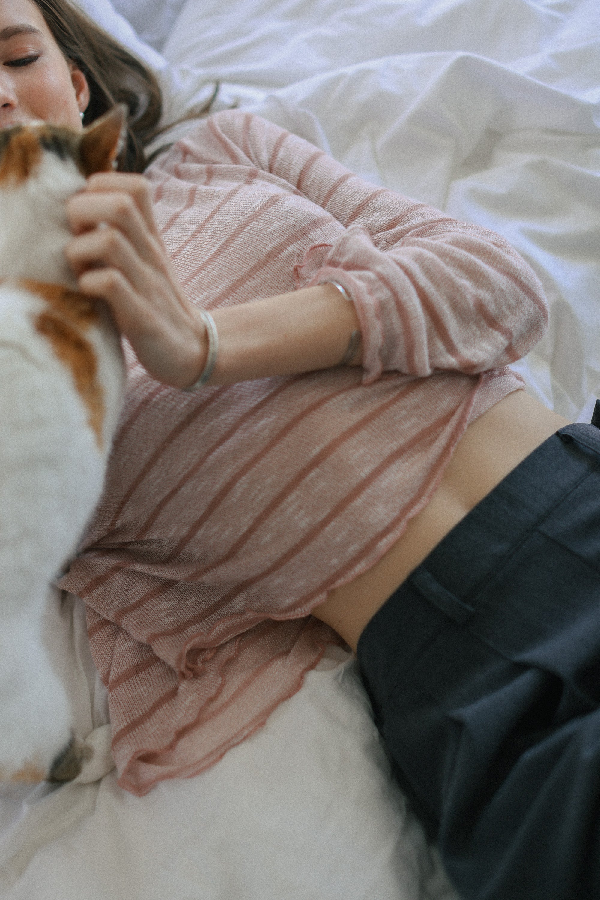 Top Keri Dusty Pink Stripes