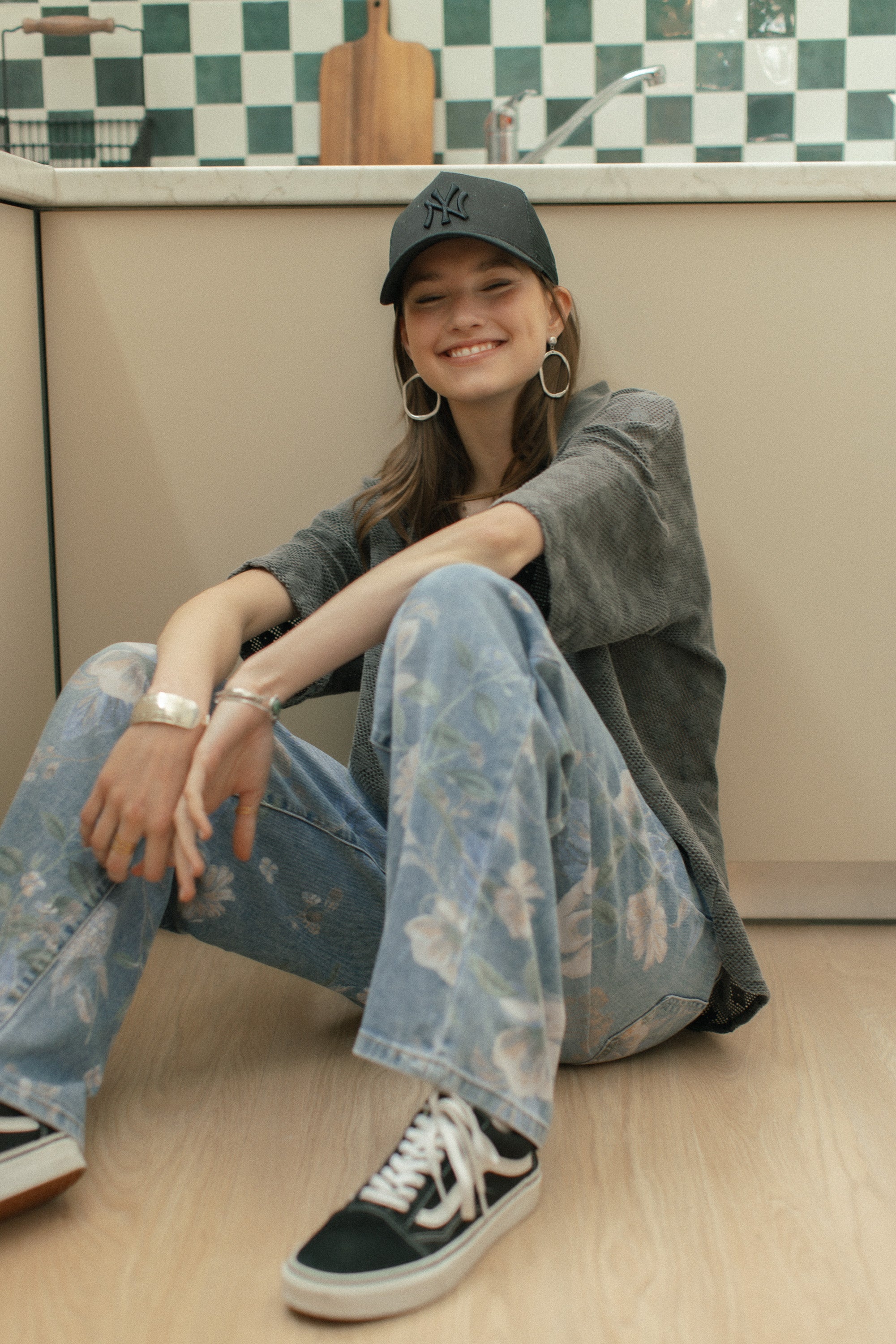 Denim Pants Wildflowers