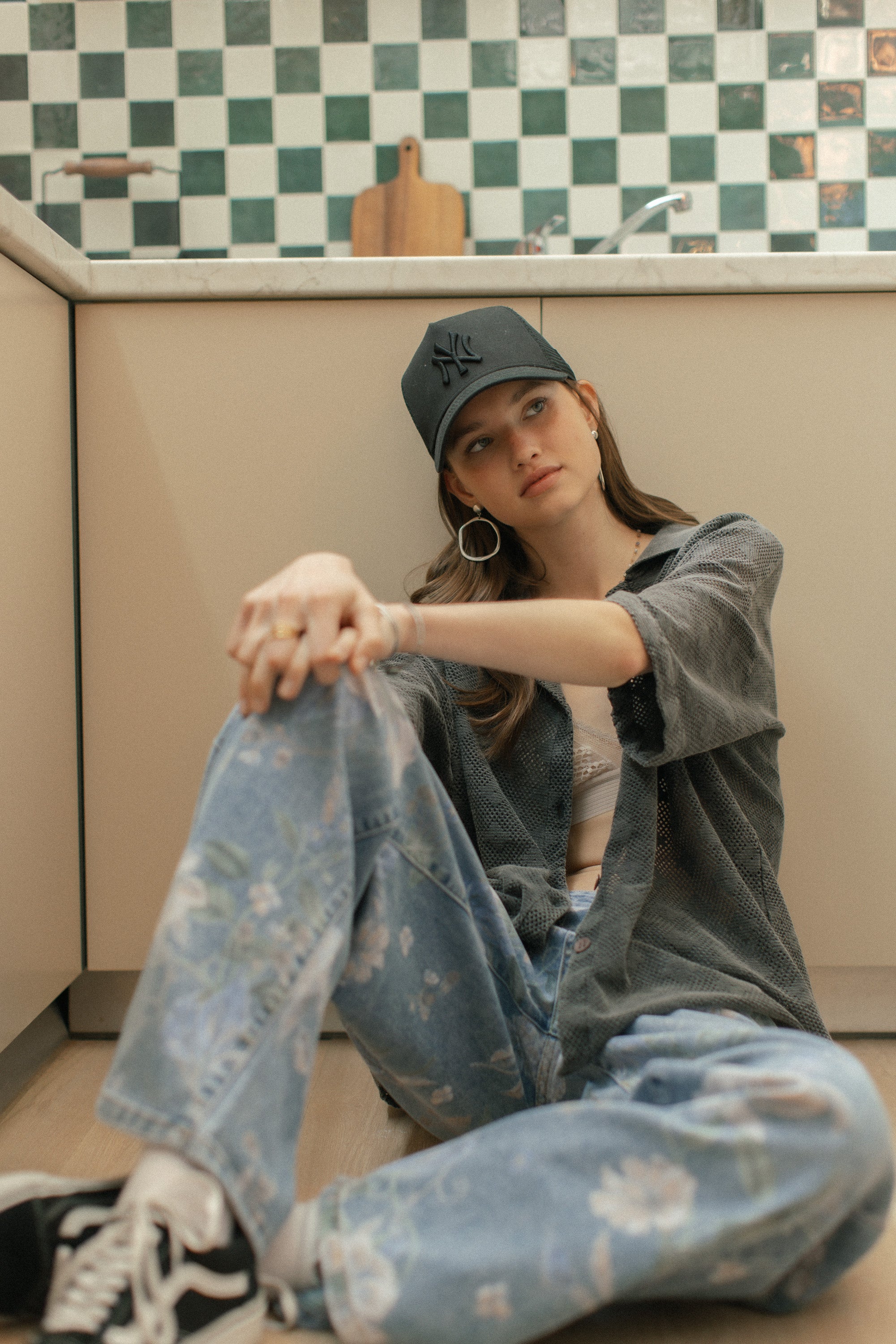 Denim Pants Wildflowers