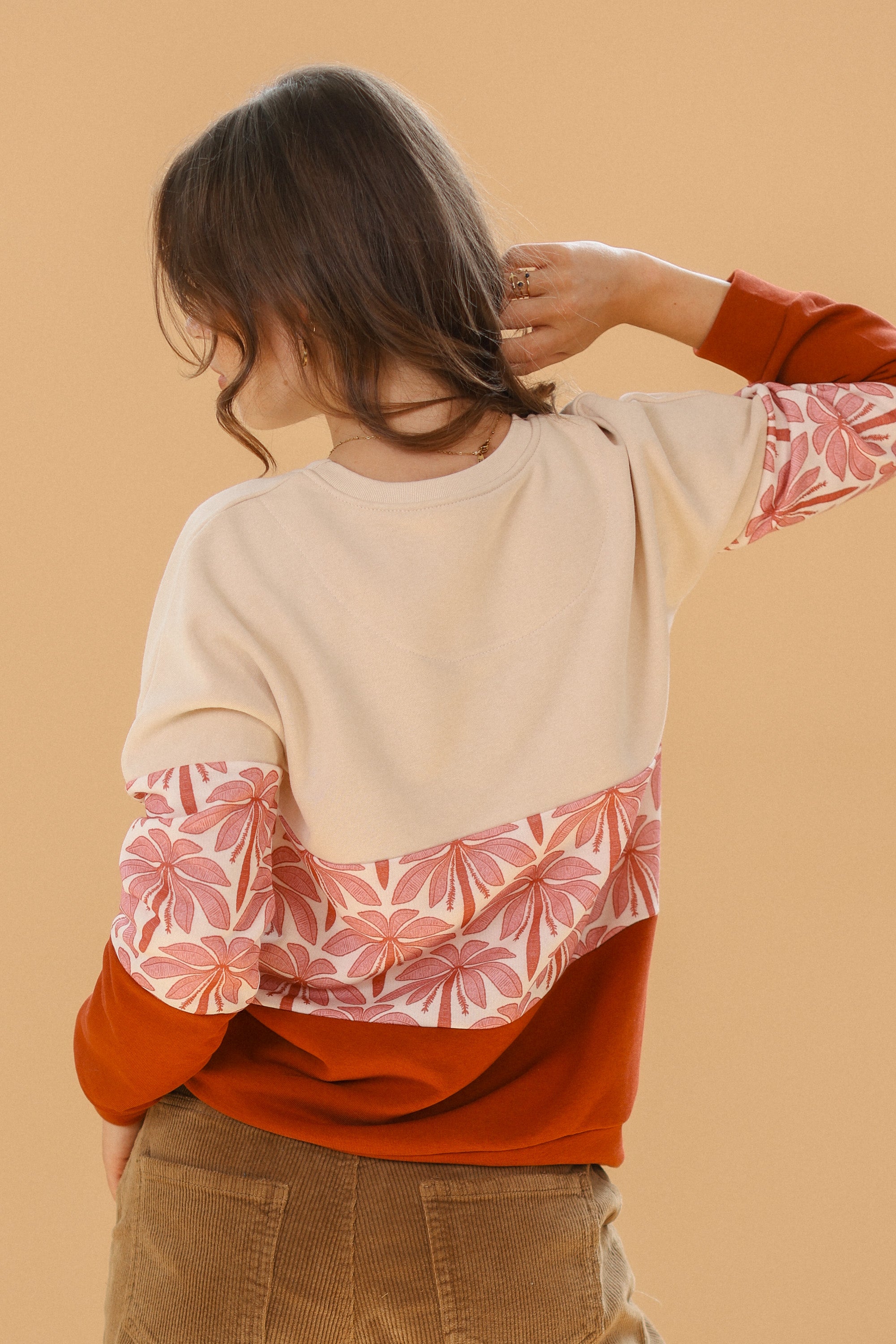 Sweater Mia Cream Rose Palms