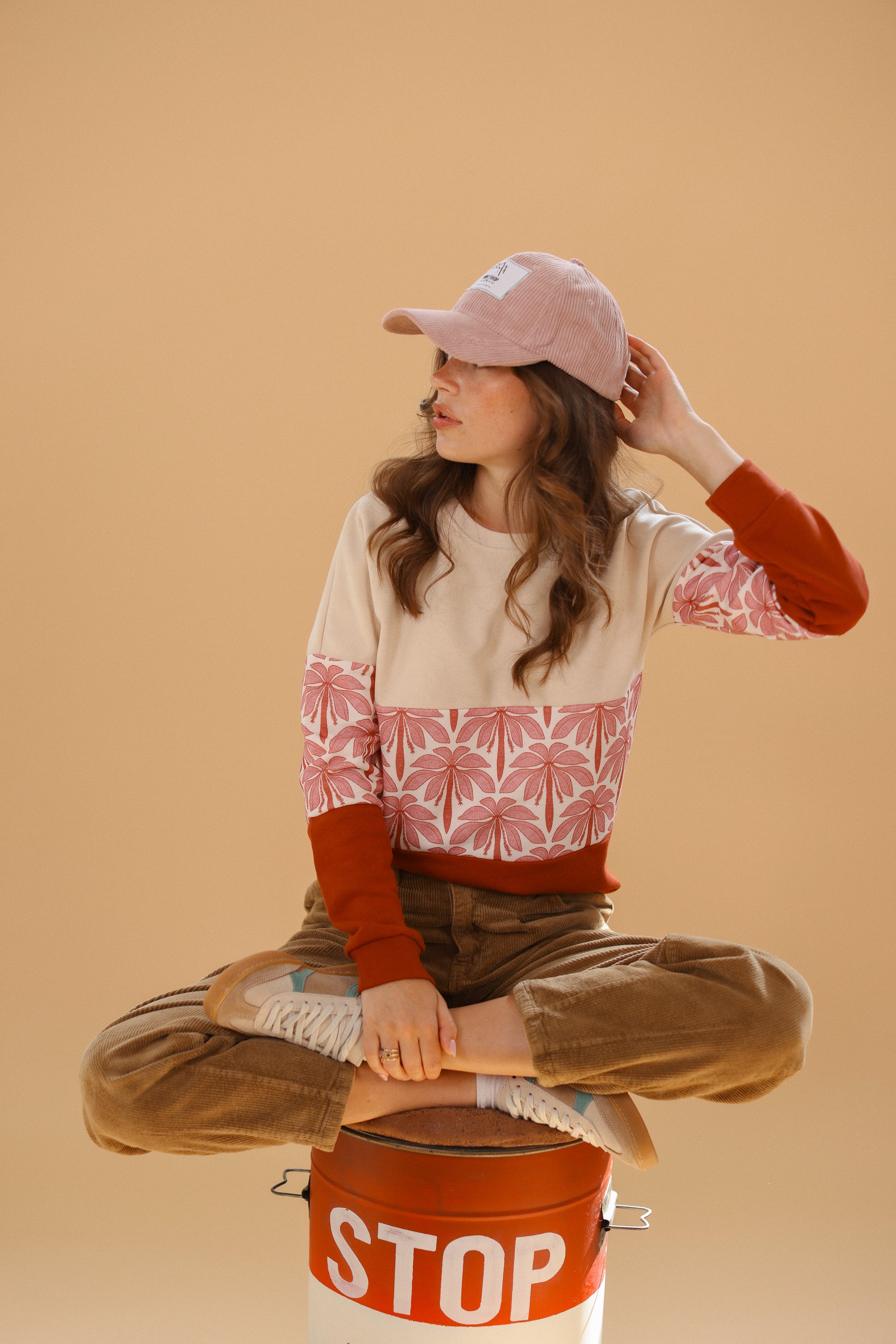 Sweater Mia Cream Rose Palms