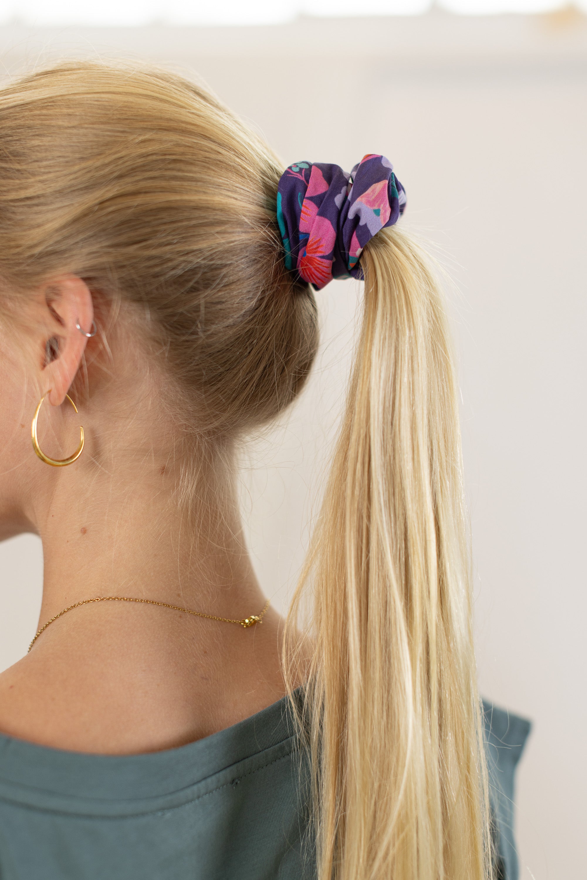 Scrunchie Purple Floral