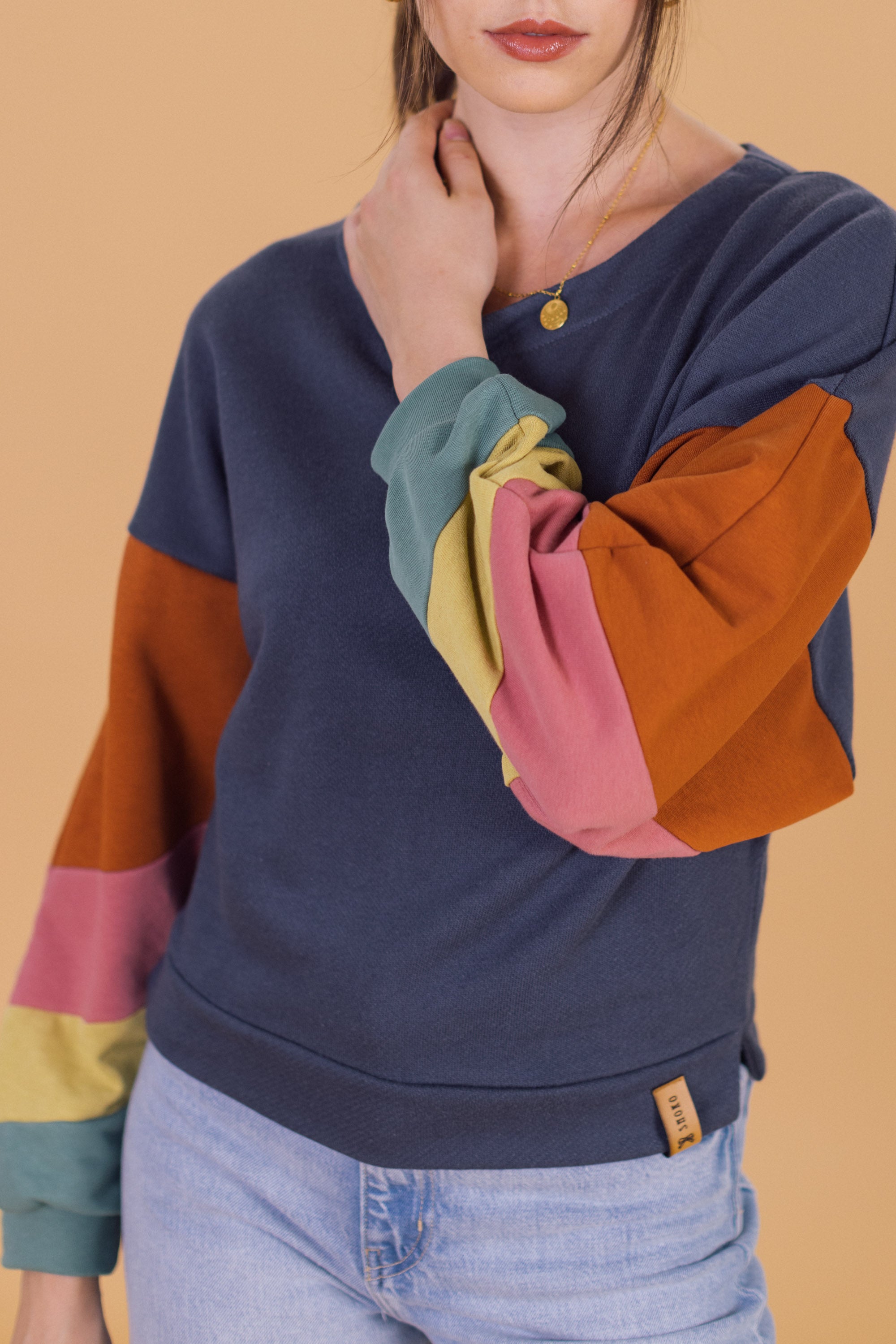 Pullover Happy in blaugrau