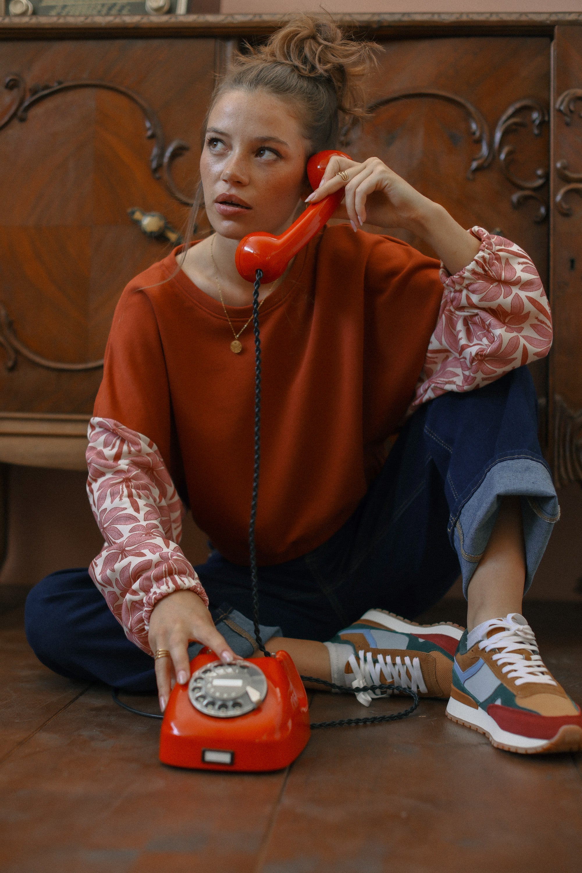 Sweater Maelis Terracotta Rose Palms