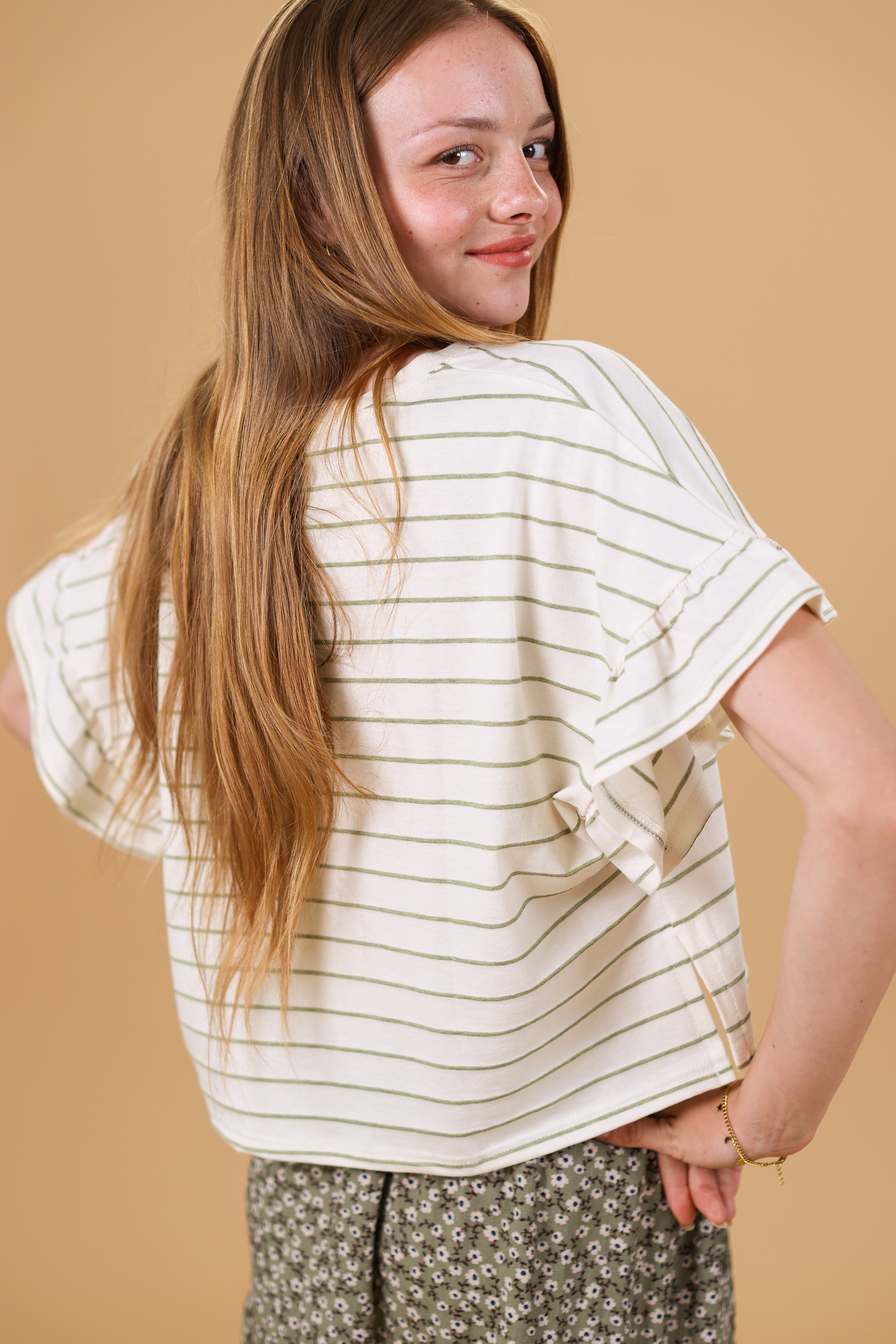 Top Rosienne Olive Stripes