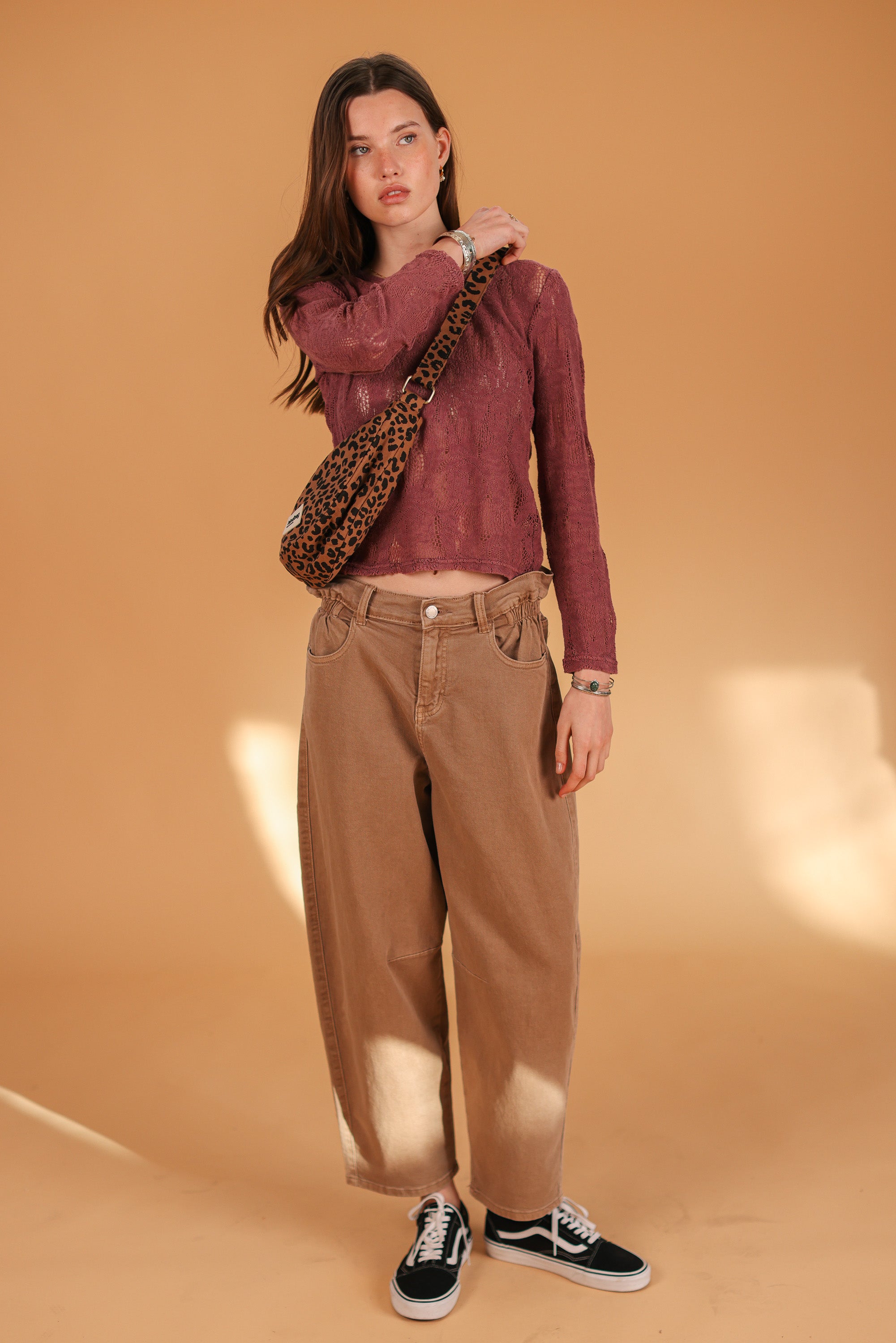 Top Marlena Stonewashed Plum Lace