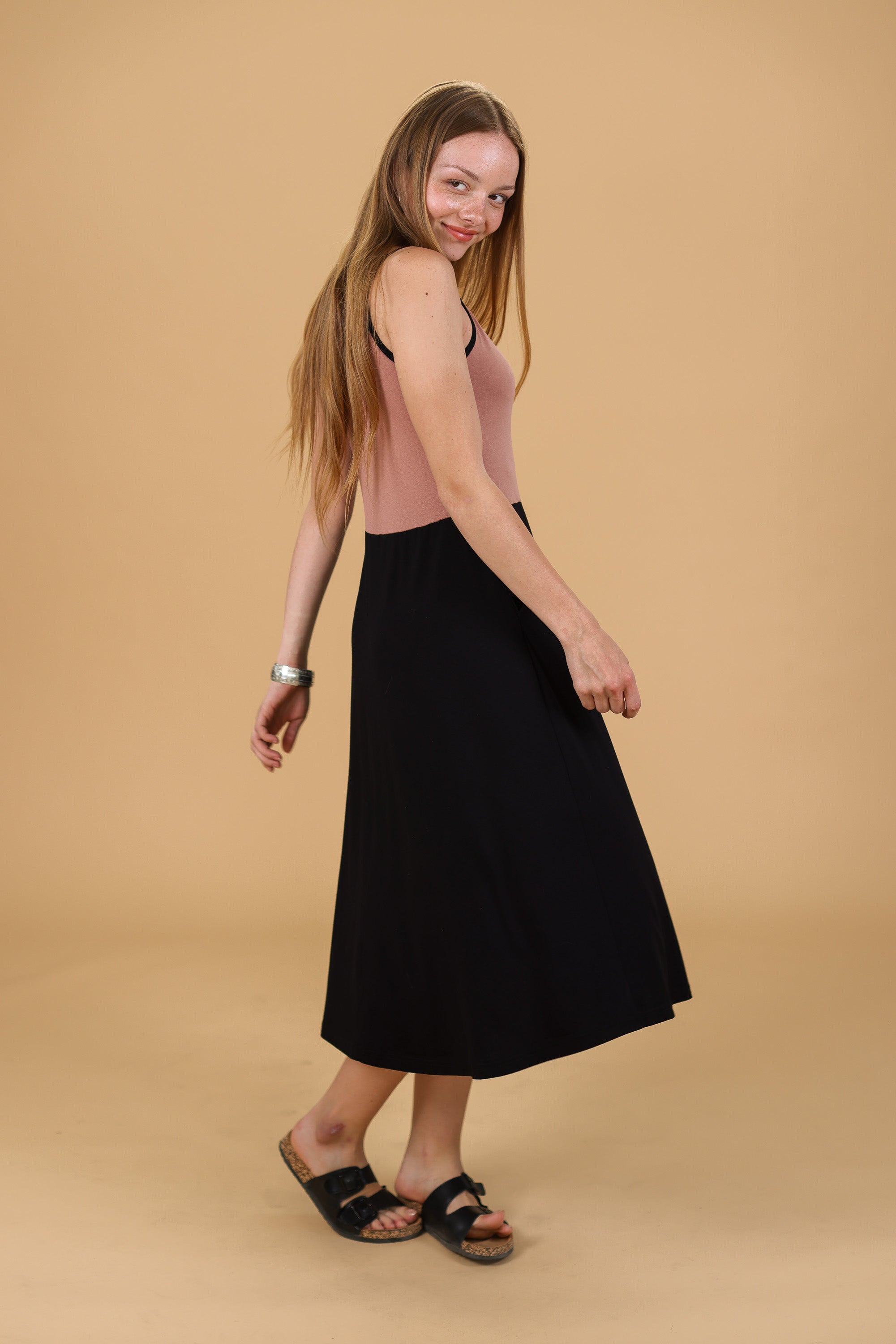 Kleid Alice in Schwarz und Altrosa