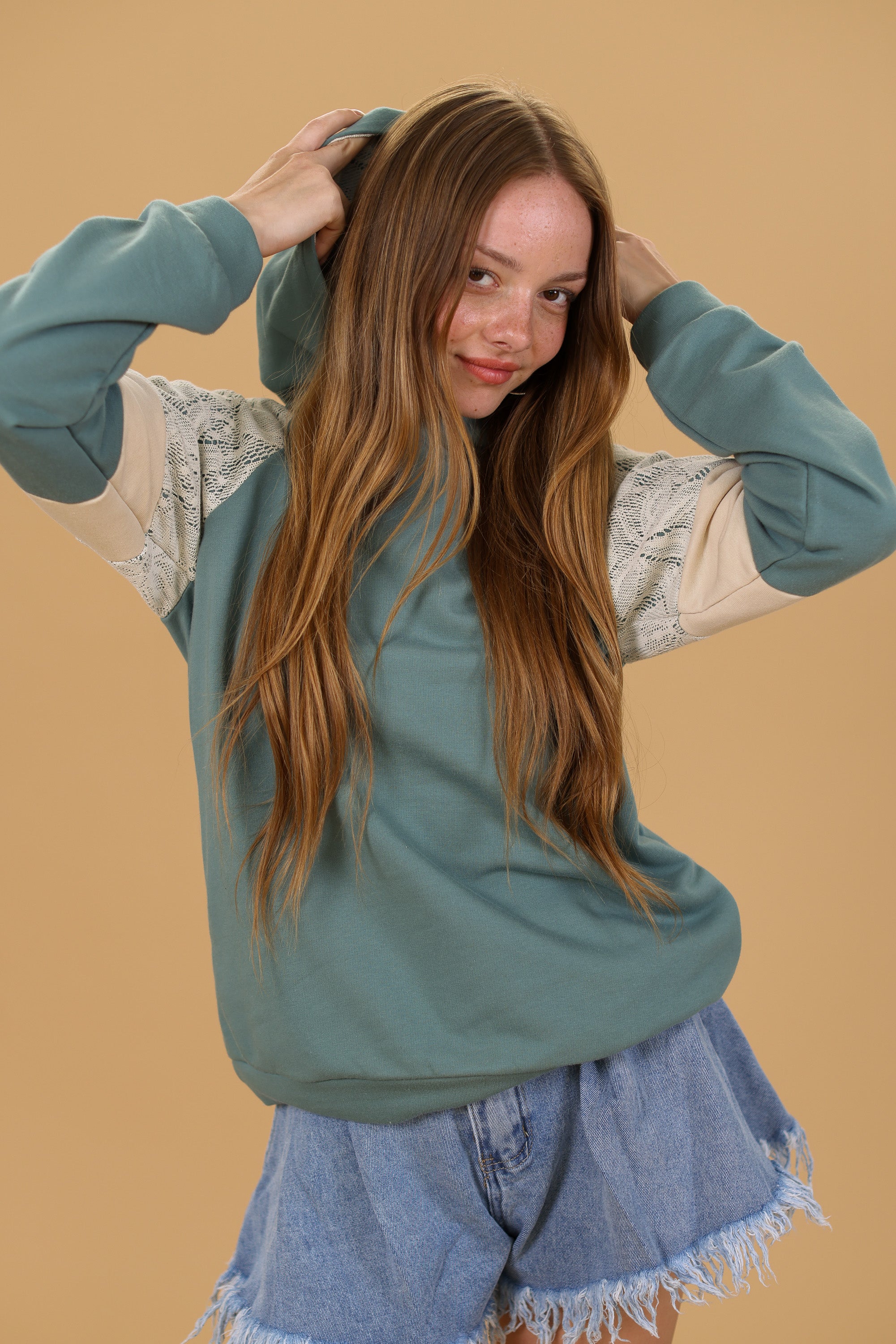 Hoodie Vera Mint Spitze