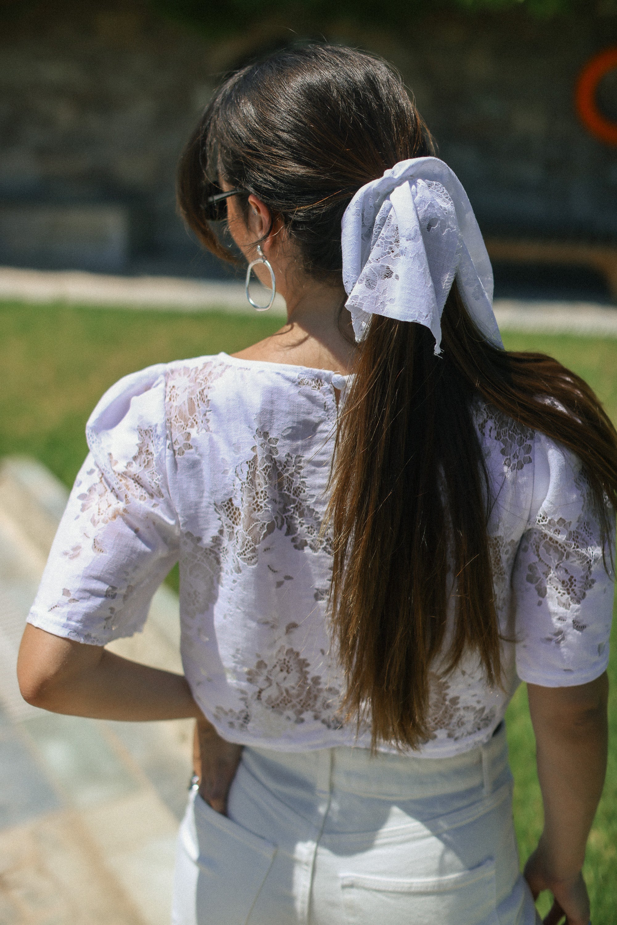 Scrunchie White Lace