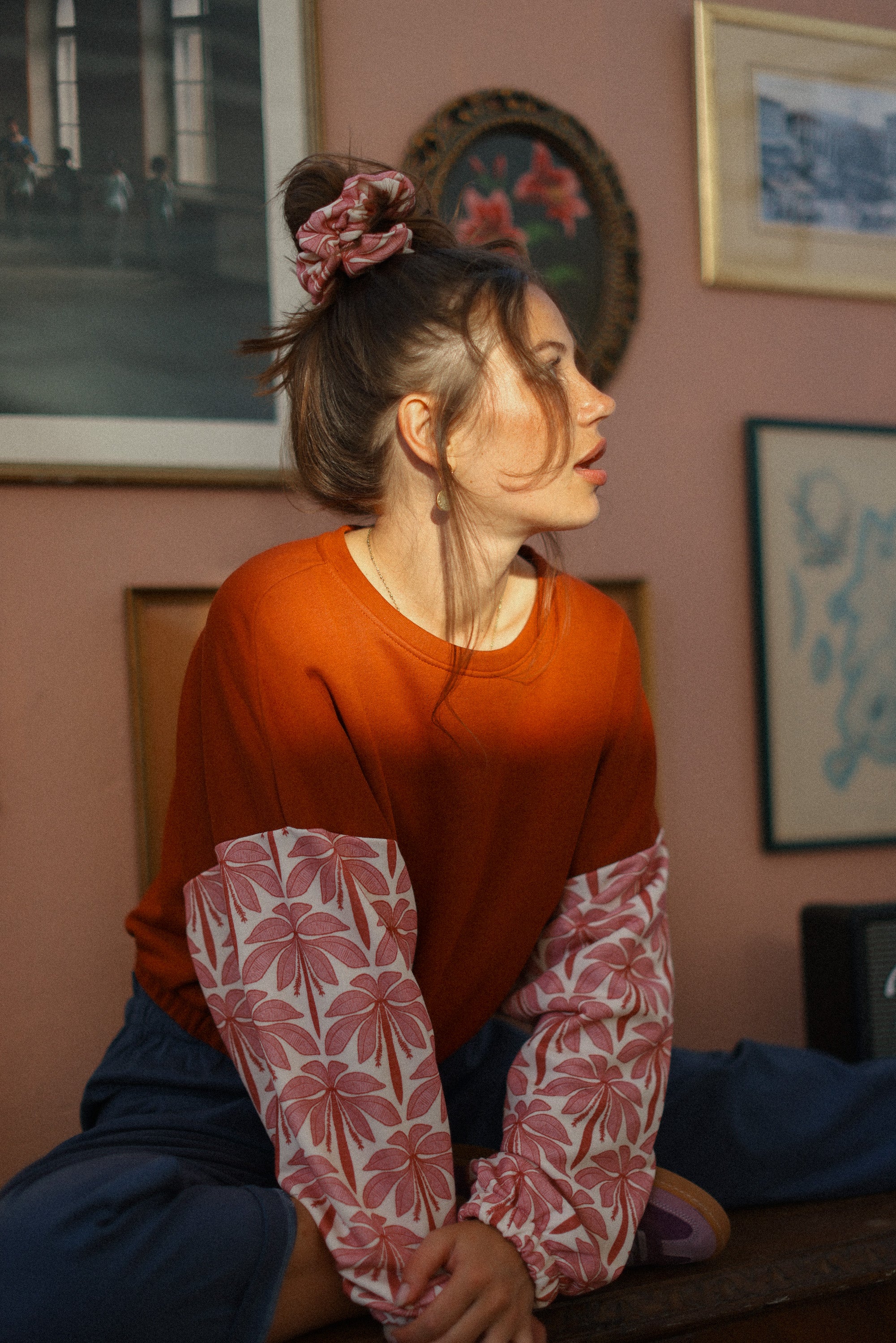 Sweater Maelis Terracotta Rose Palms