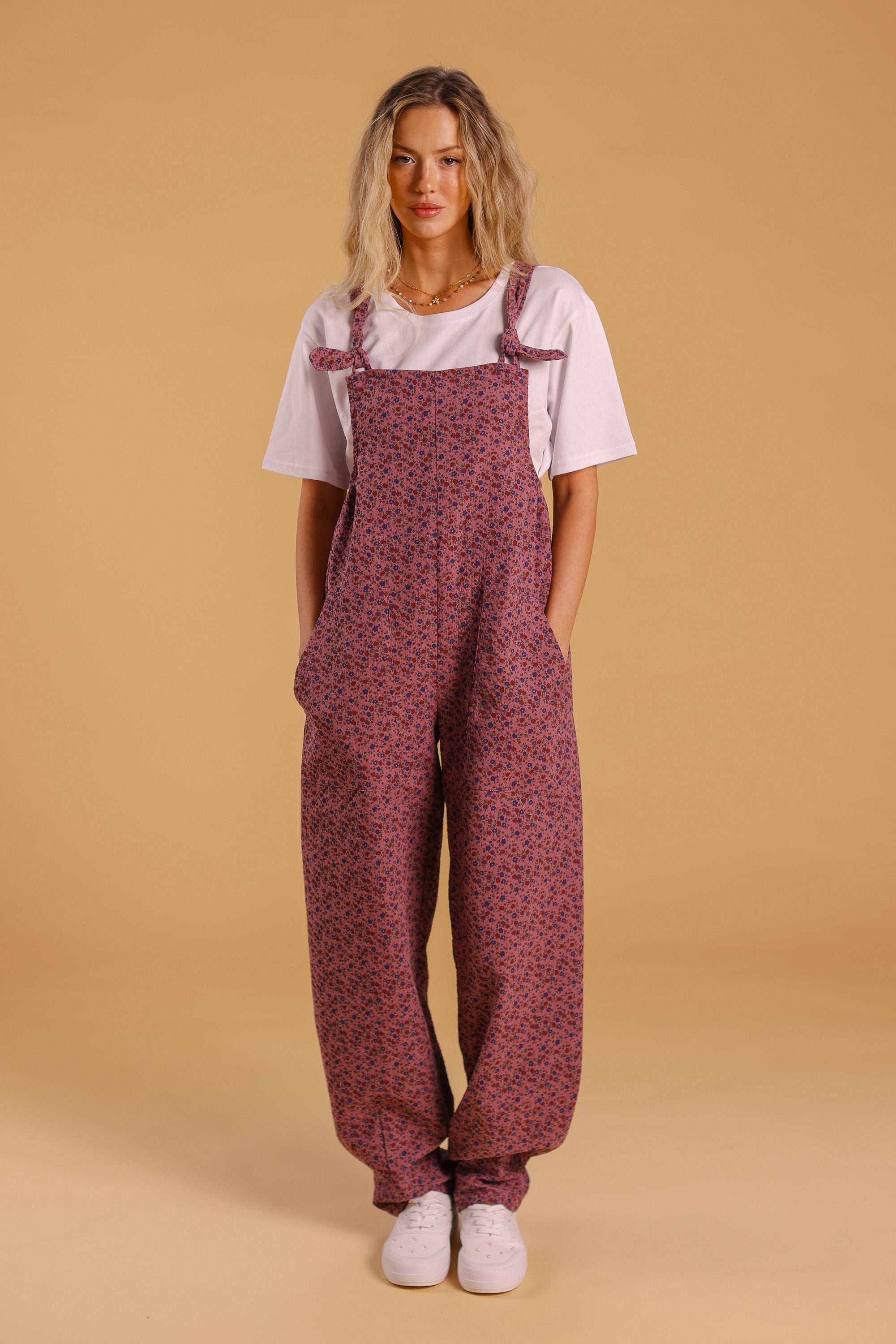 Overall Raya Purple Floral