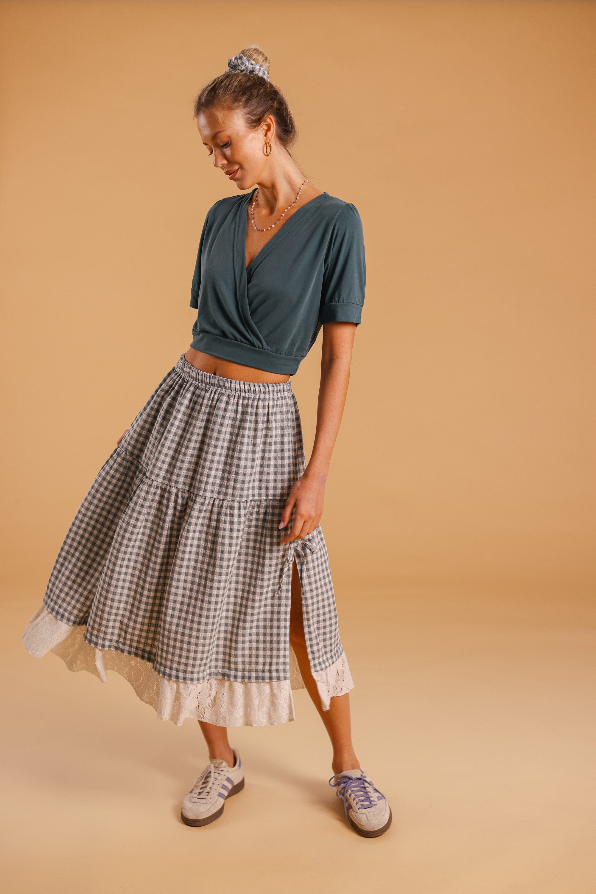 Skirt Malina Green Gingham