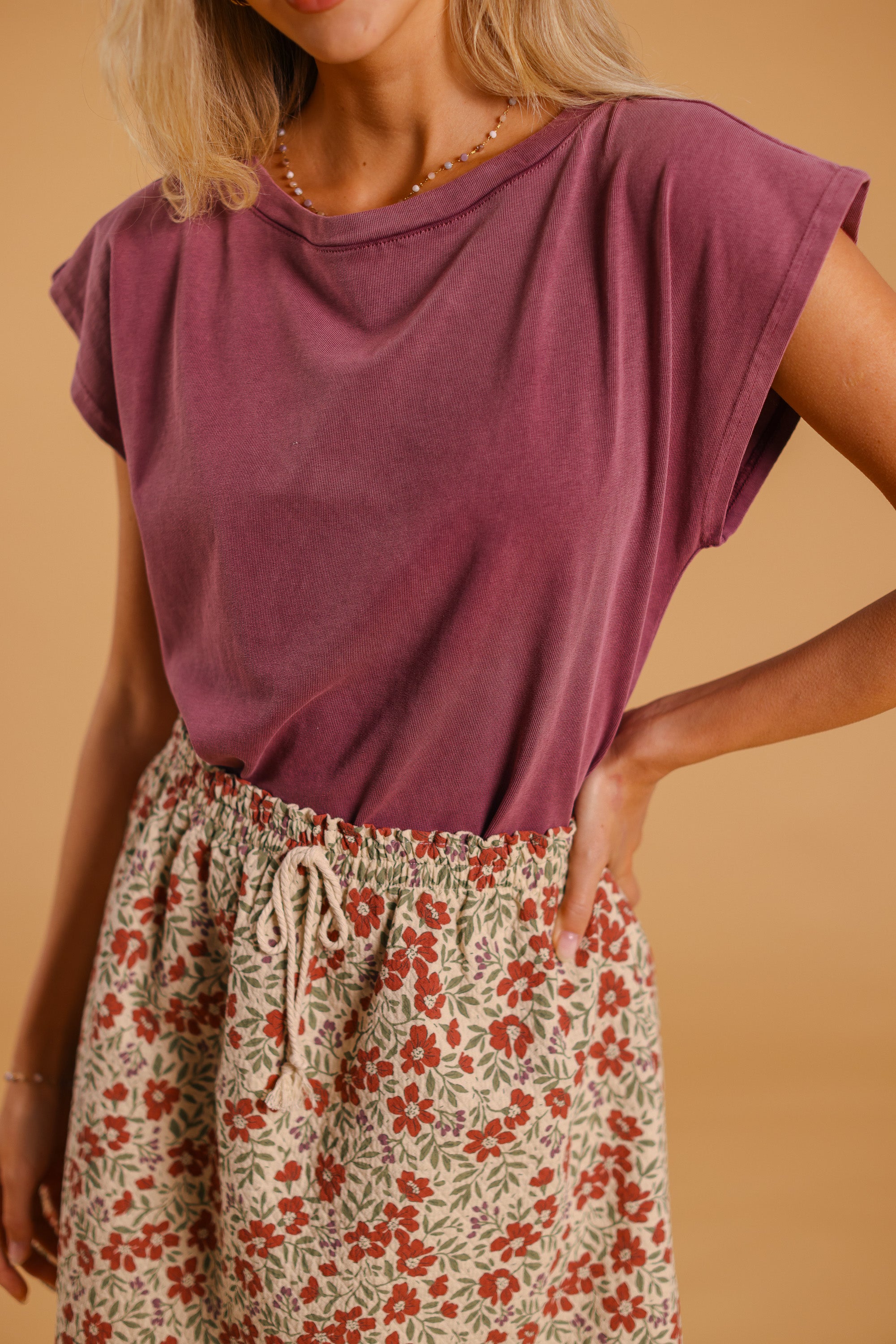 Top Aria Stonewashed Plum
