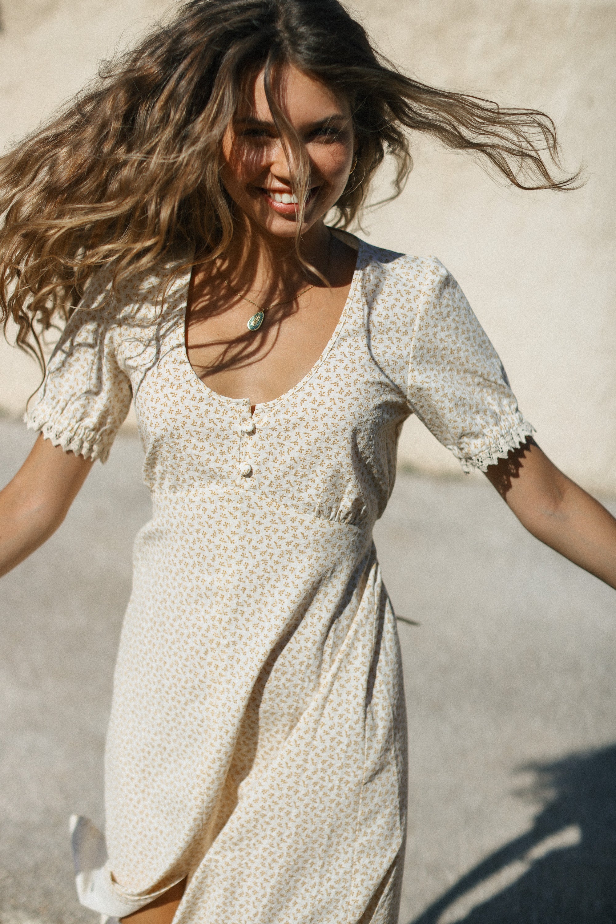 Dress Wilhelmina cream blossom