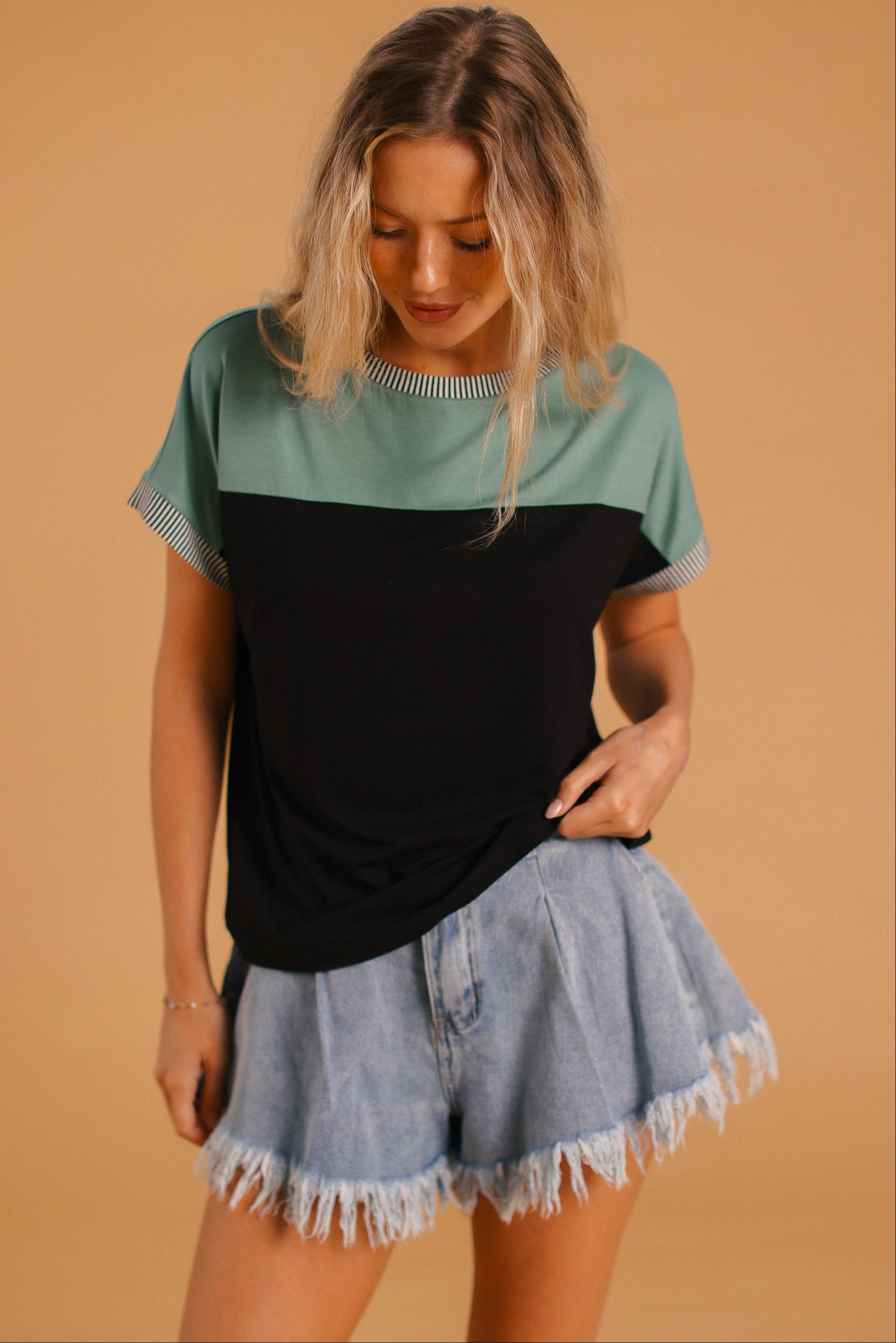 Top Squares Black Teal