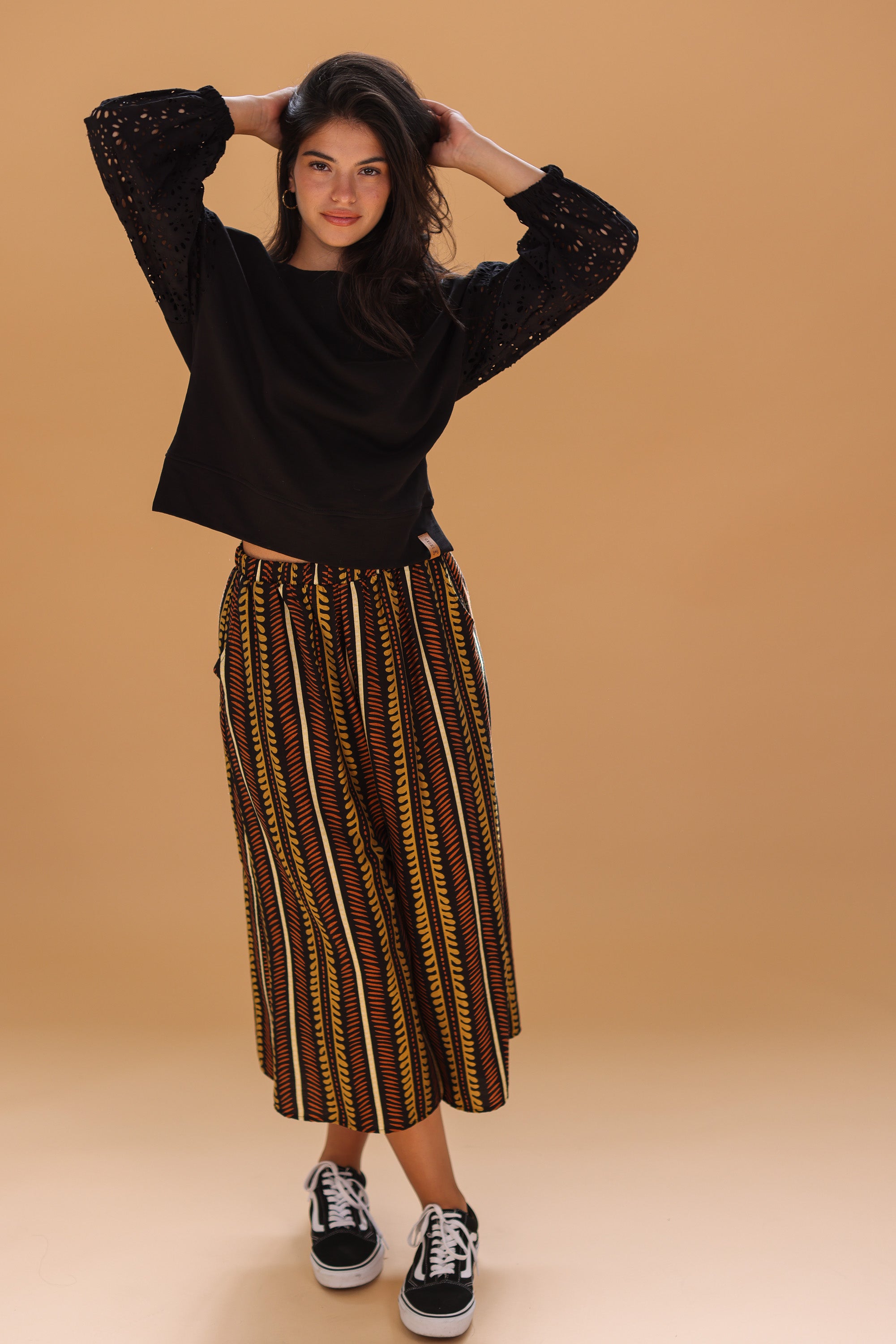 Hose Jessie Ethno-Blättermuster