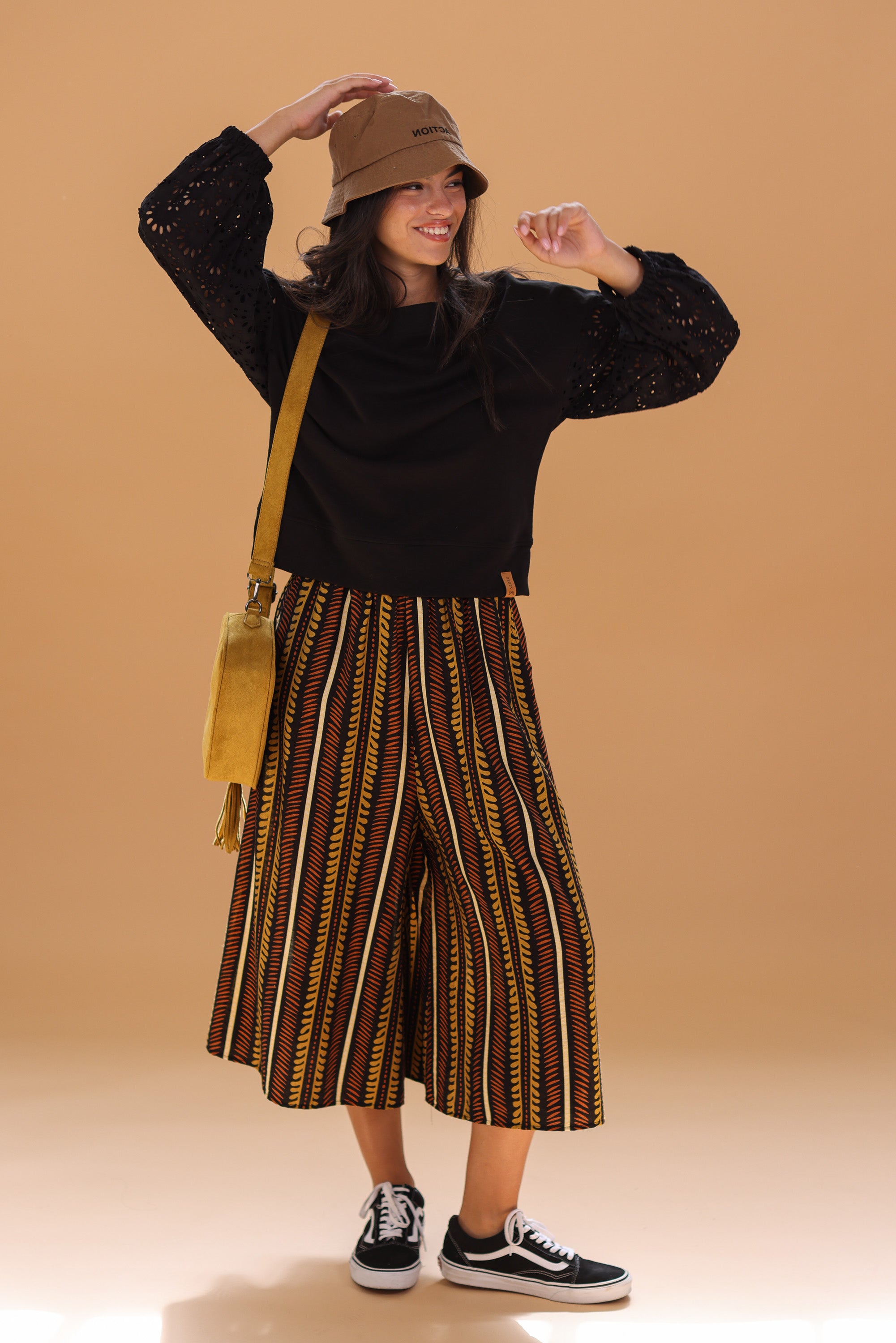 Hose Jessie Ethno-Blättermuster