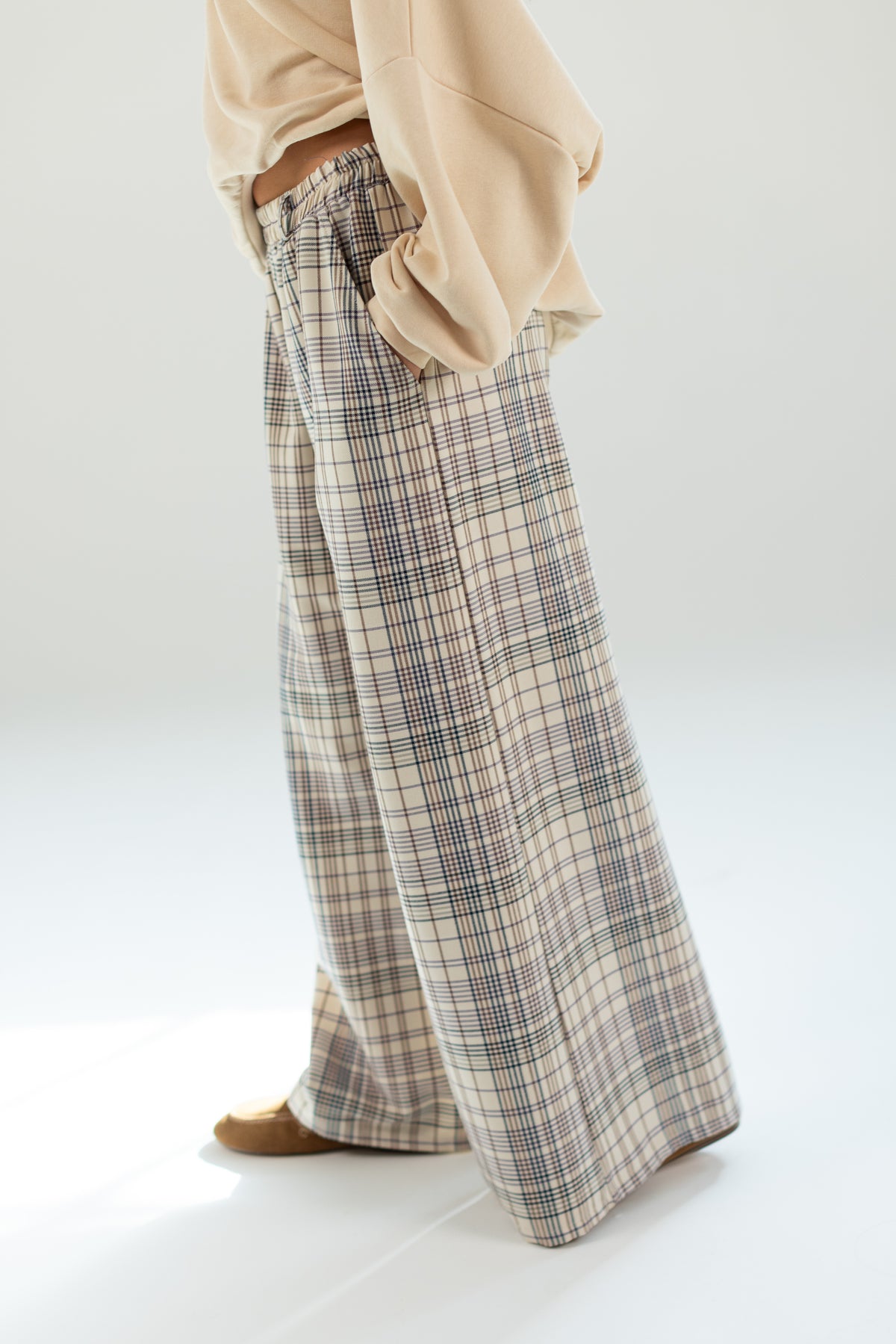 Trousers Jana Cream Plaid