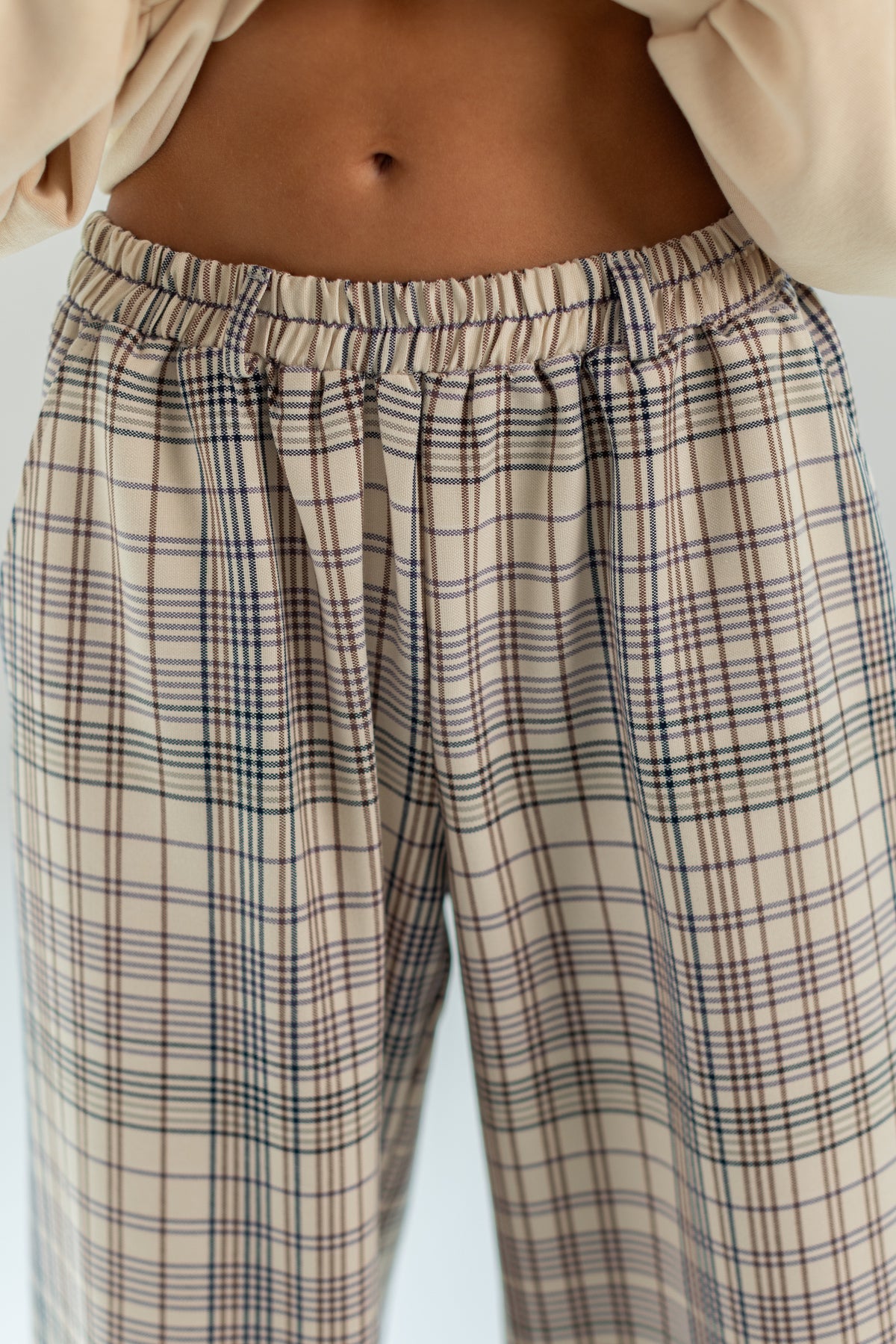 Trousers Jana Cream Plaid