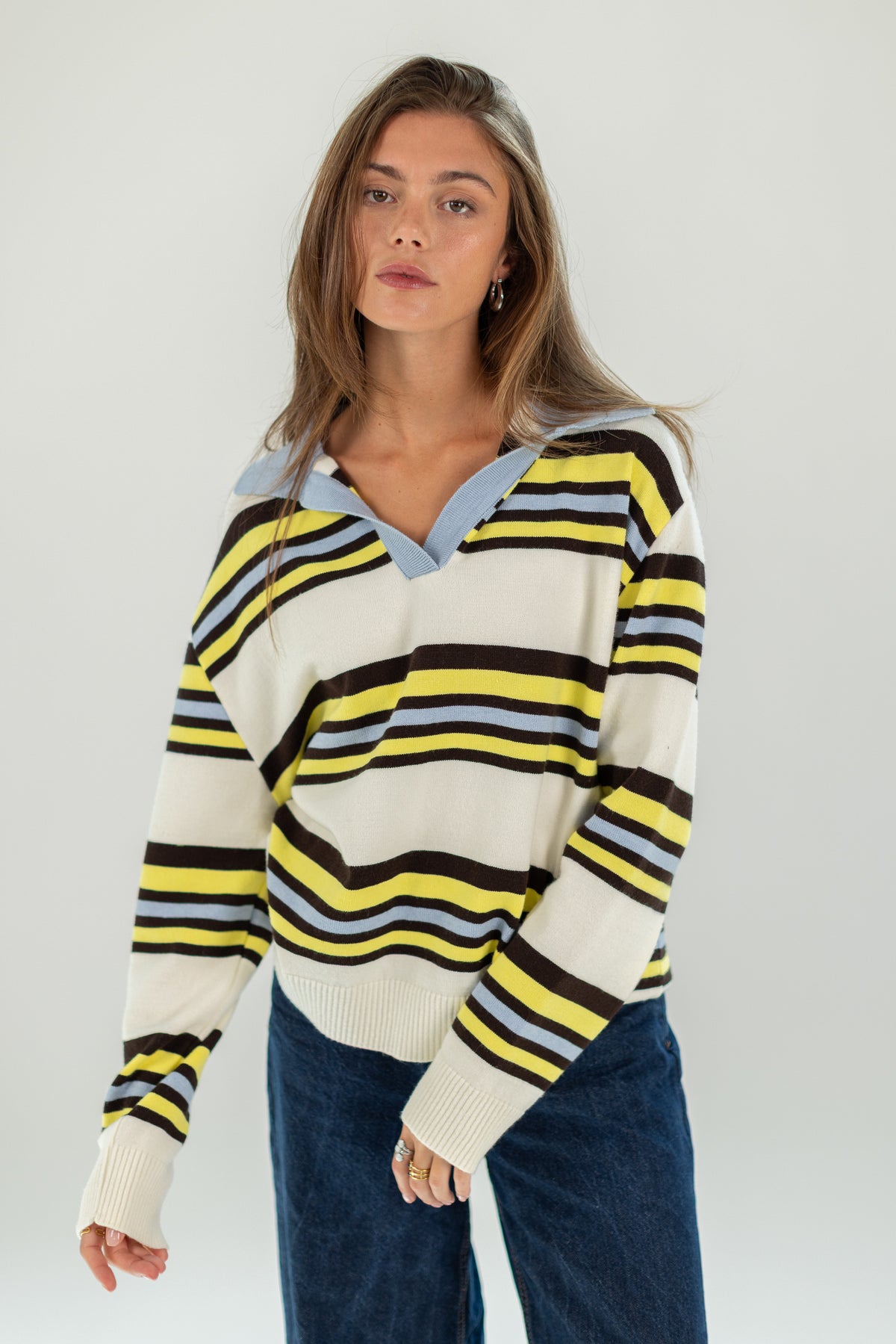 Knit Sweater Blance Stripes