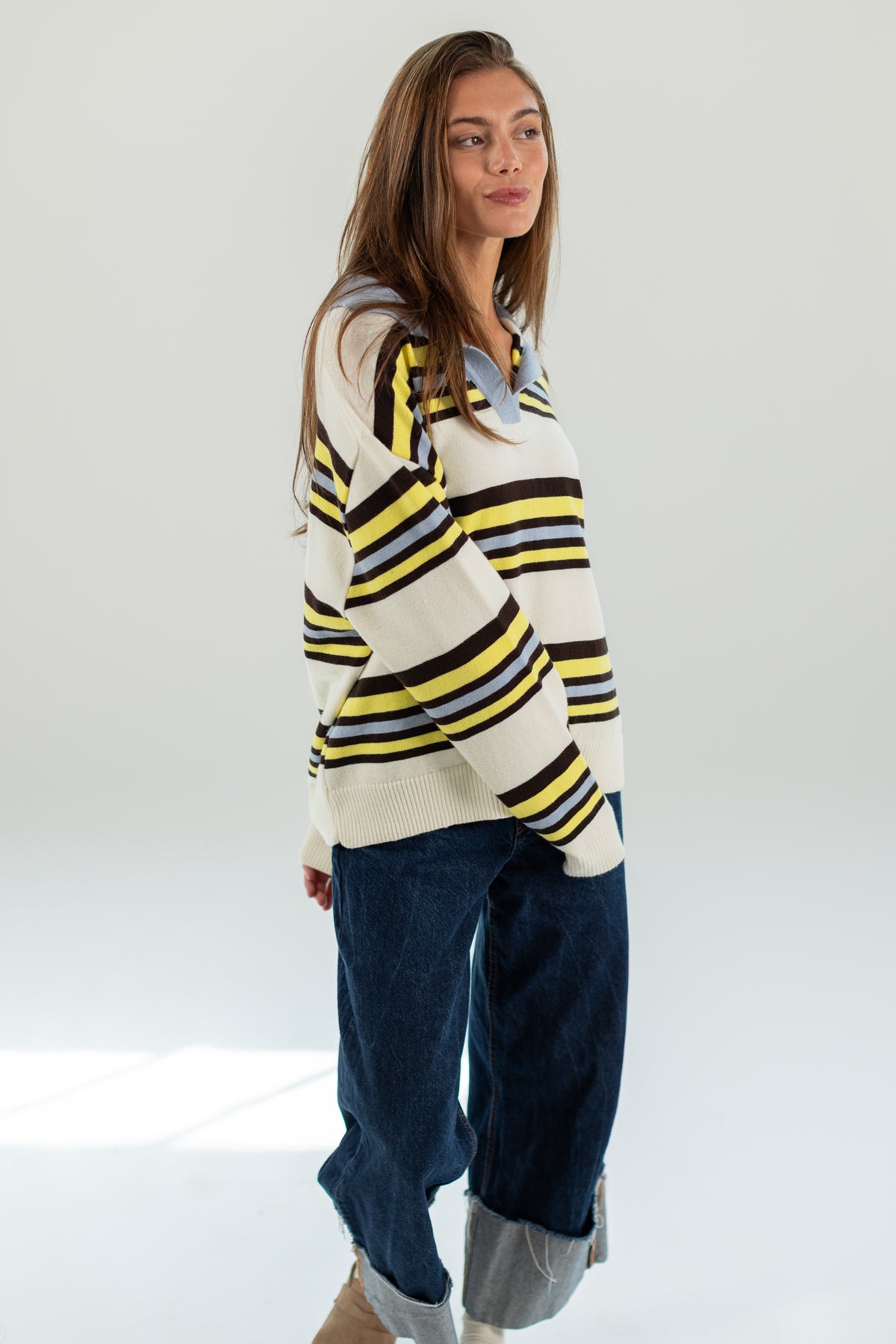 Knit Sweater Blance Stripes