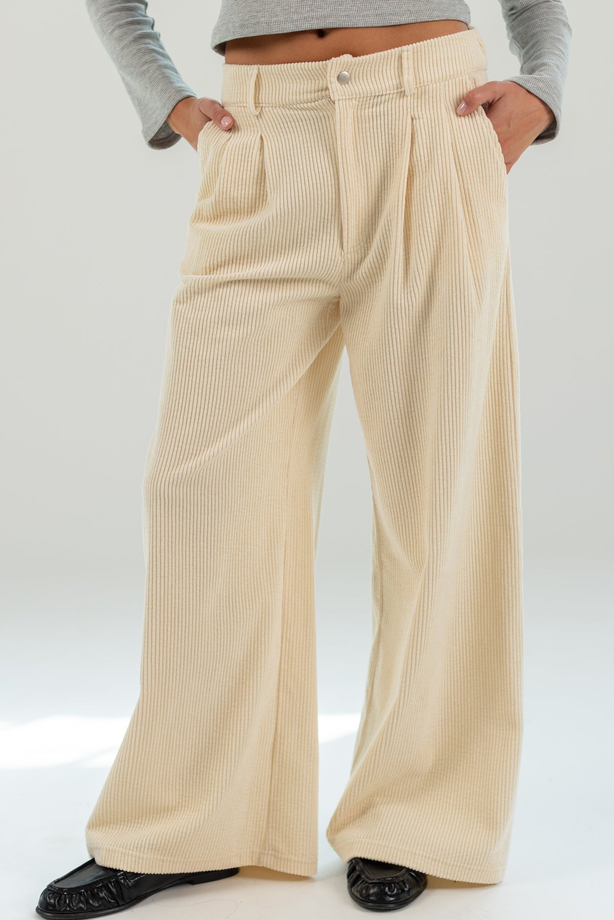 Trousers Didi Cream Corduroy