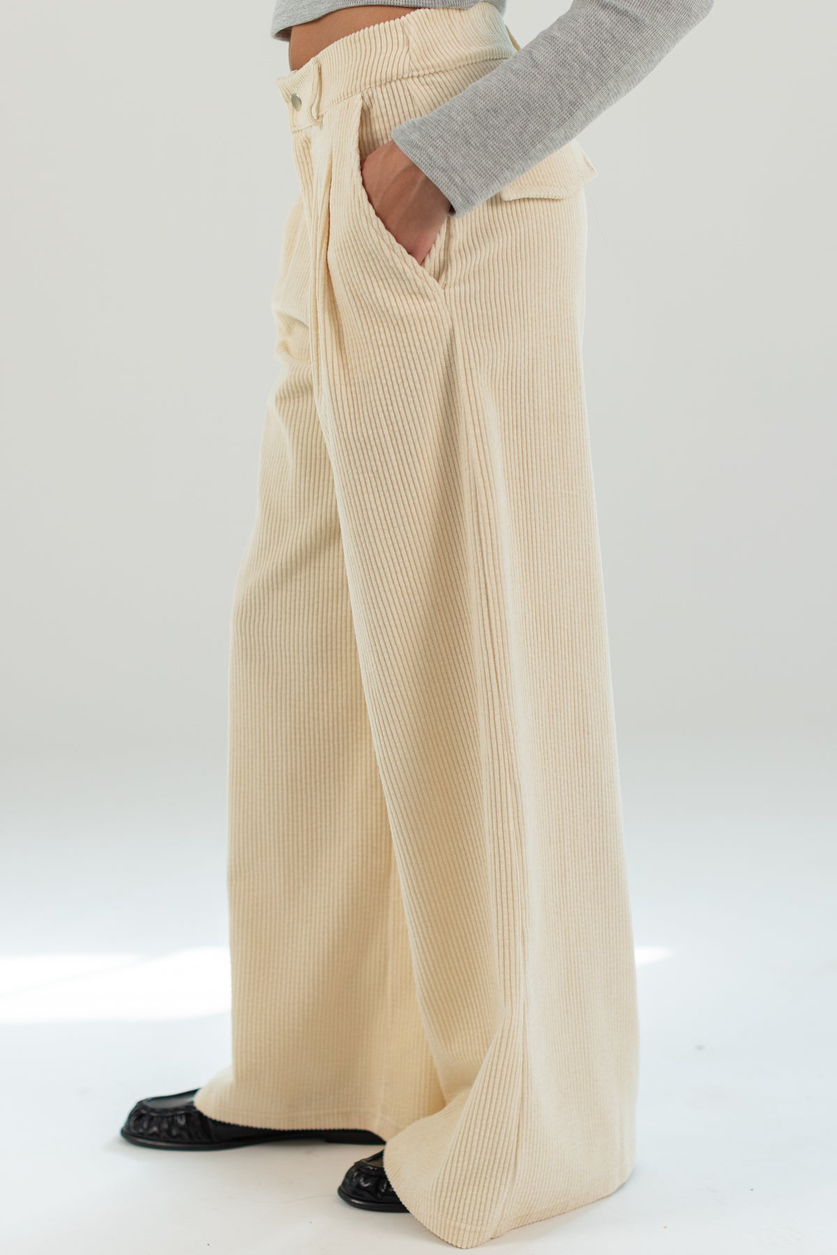 Trousers Didi Cream Corduroy