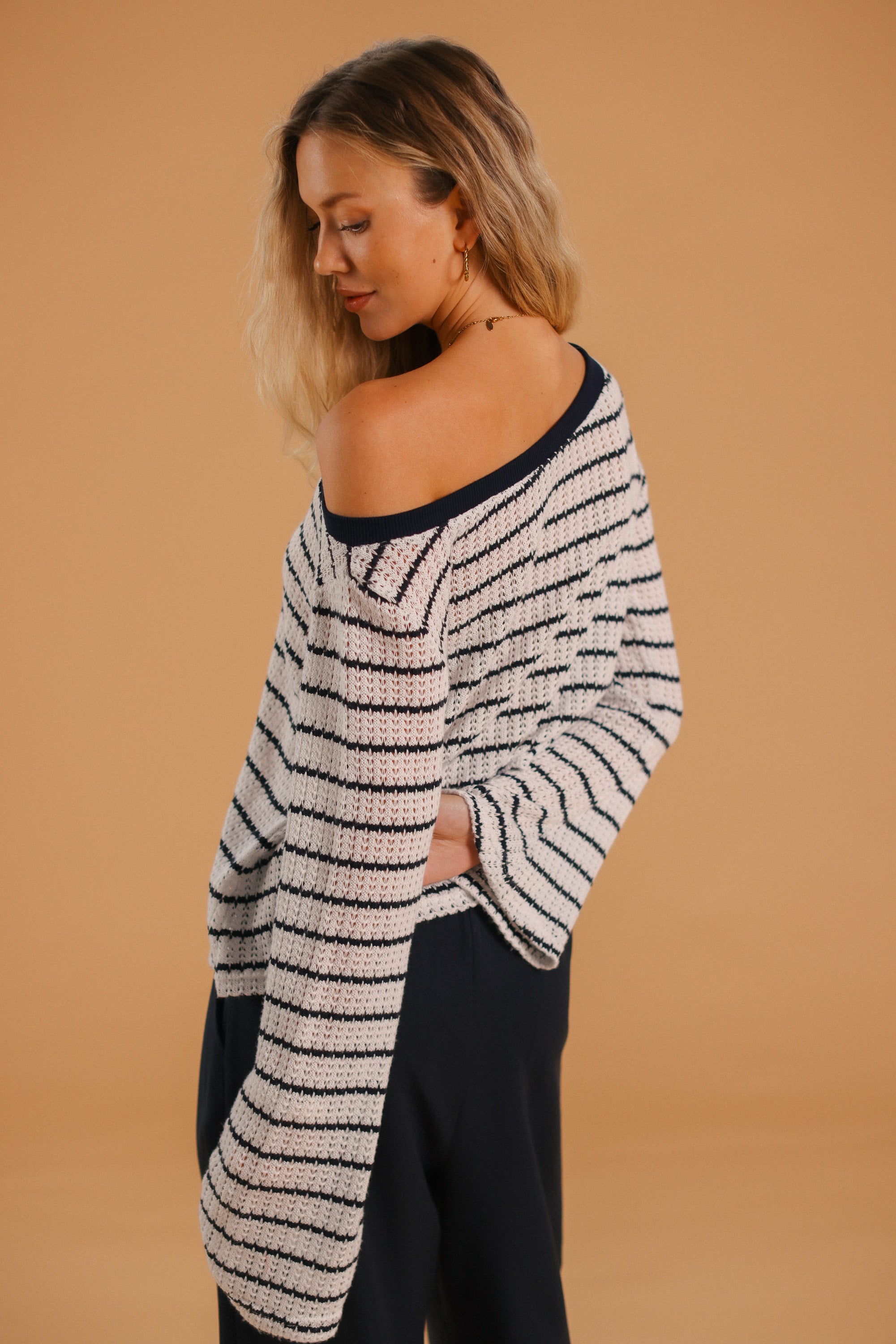 Knit Sweater Aurelie Navy Stripes