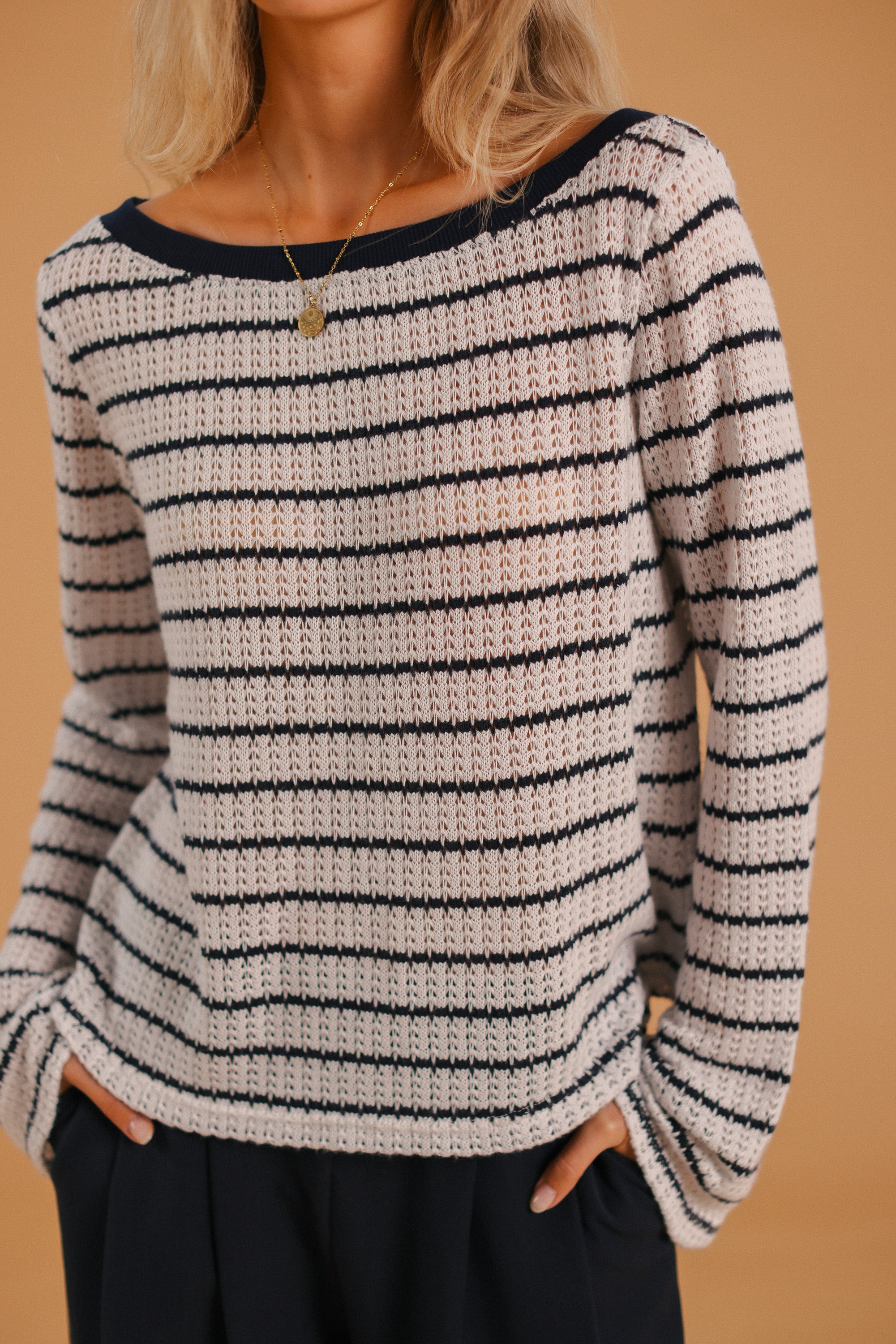 Knit Sweater Aurelie Navy Stripes