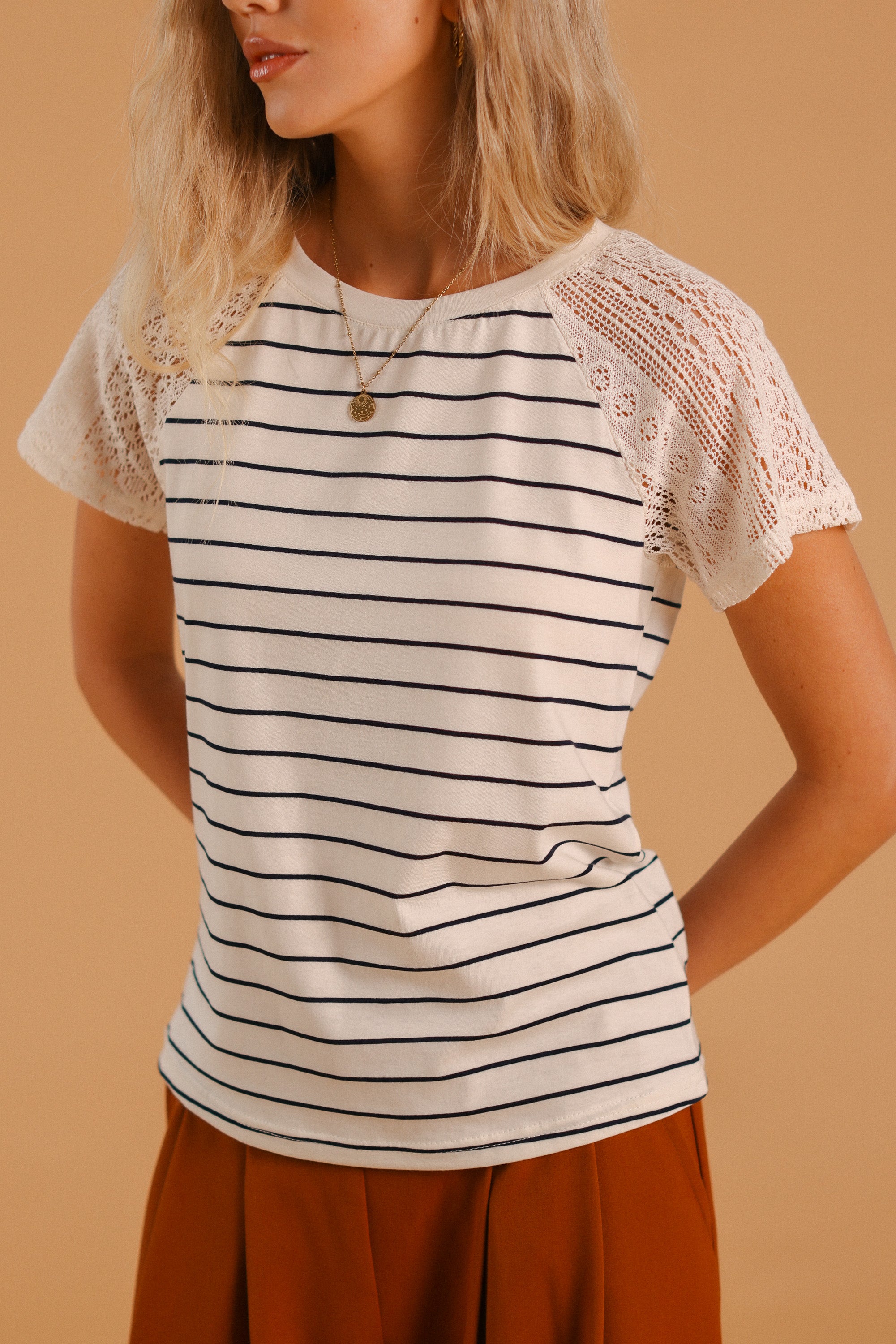 Top Alex Lace Stripes