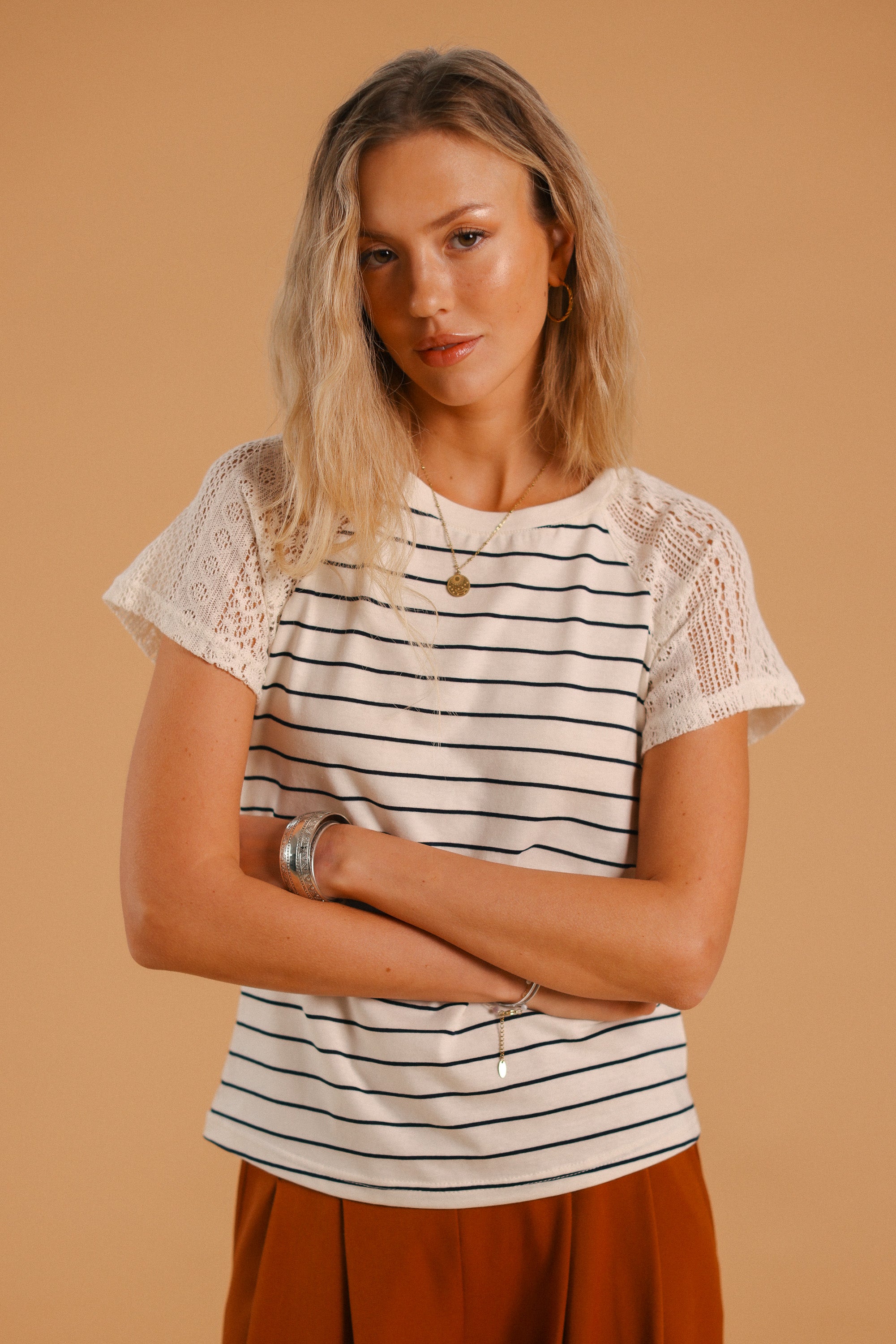 Top Alex Lace Stripes