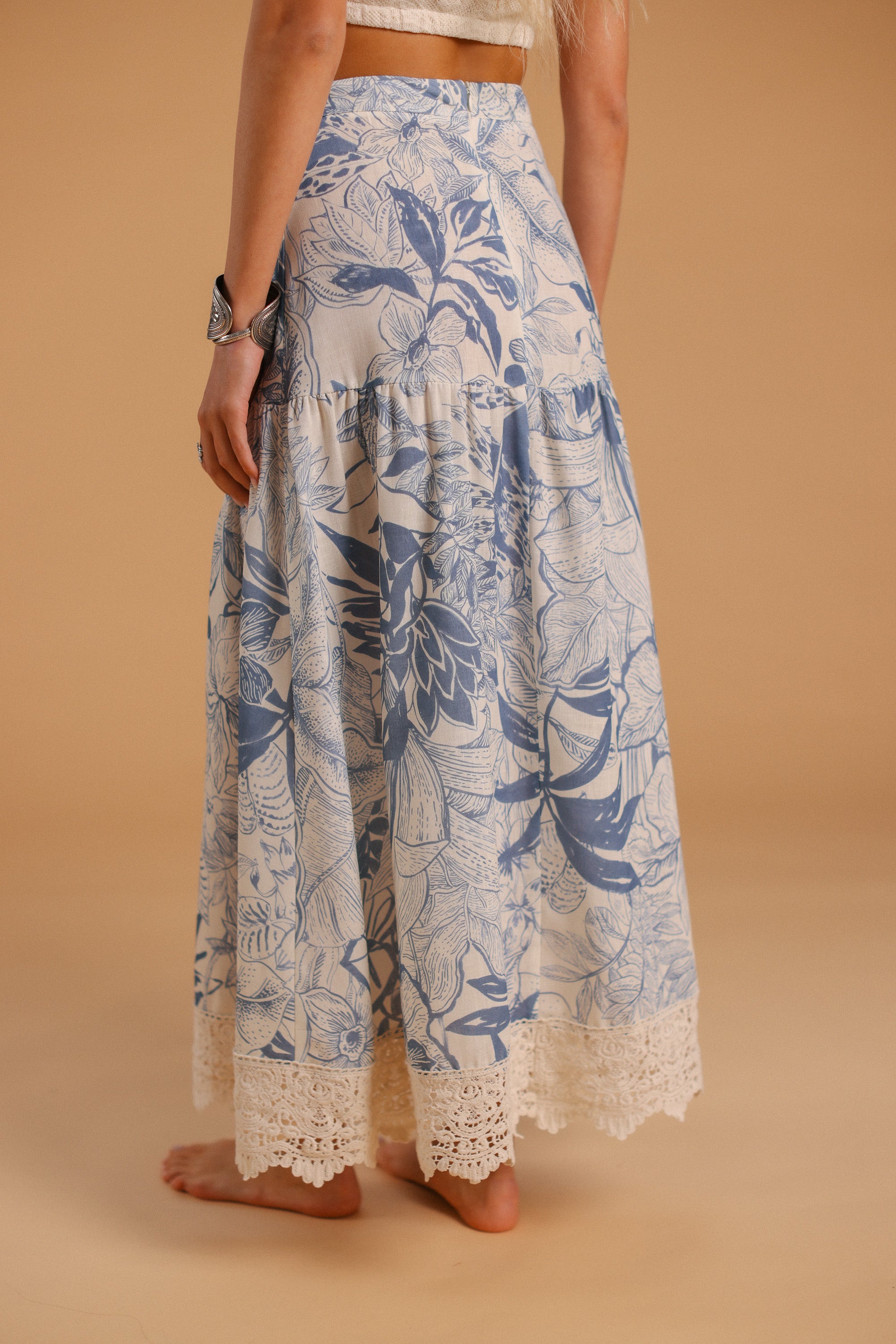 Skirt Celina Blue Flowers