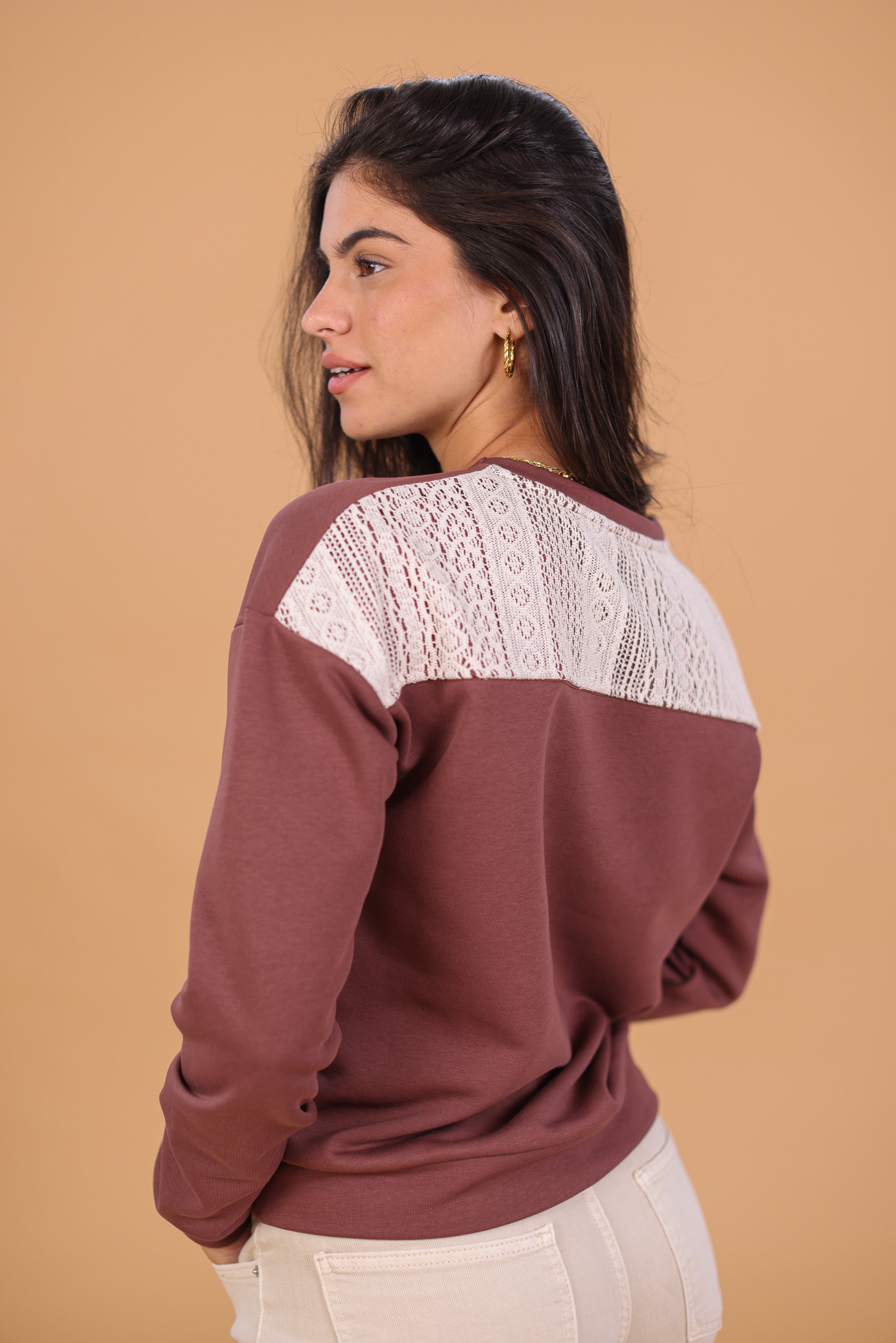 Pullover Merlin Himbeere Spitze