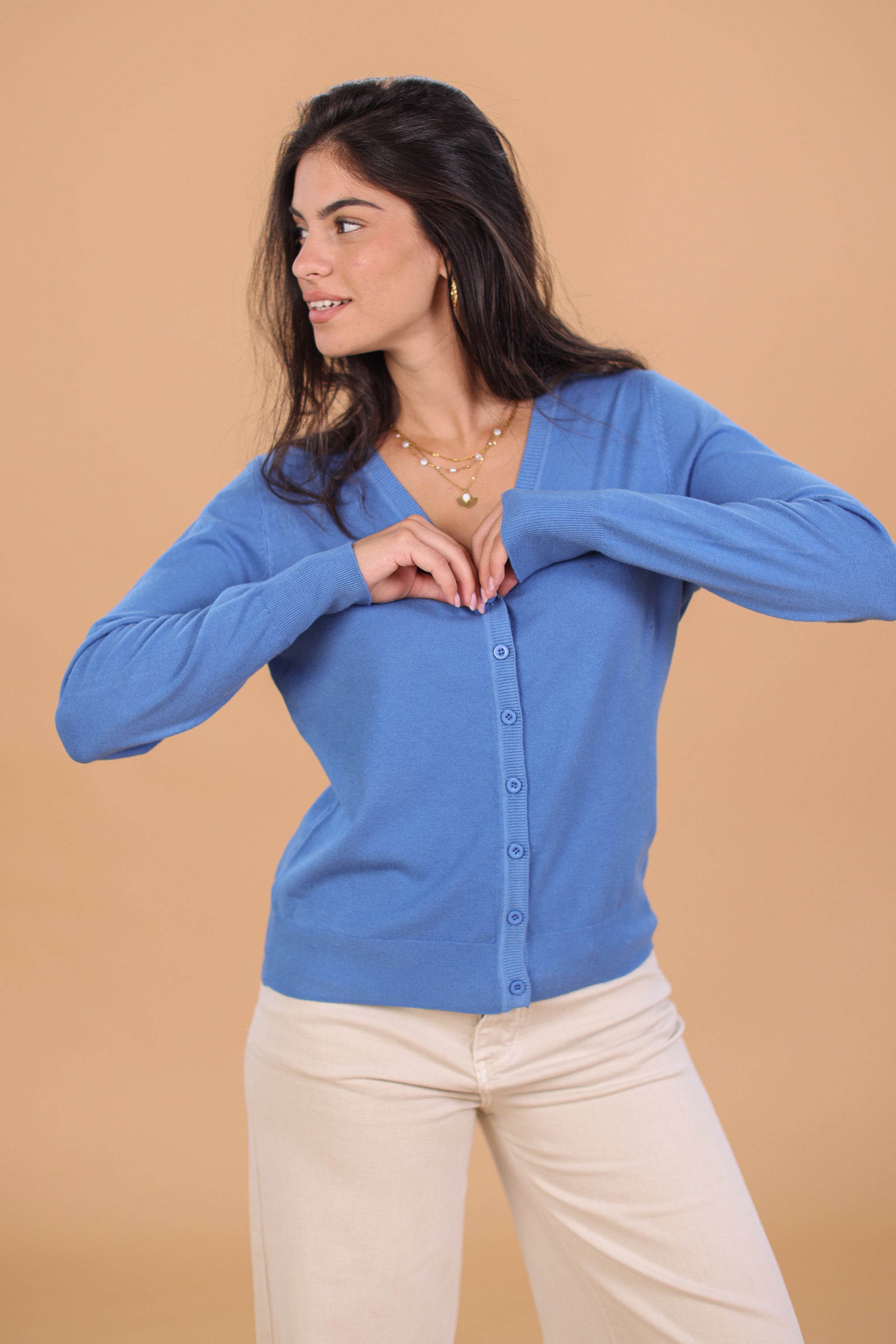 Knit Cardigan Jade Blue