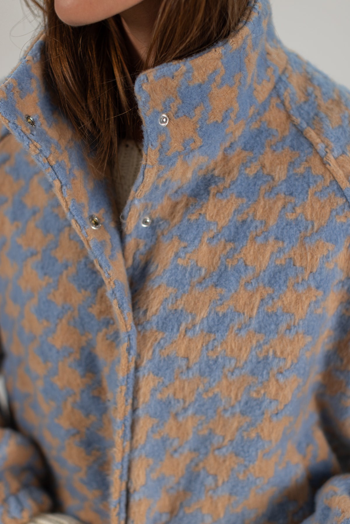 Bomber Jacket Skylar Blue Houndstooth