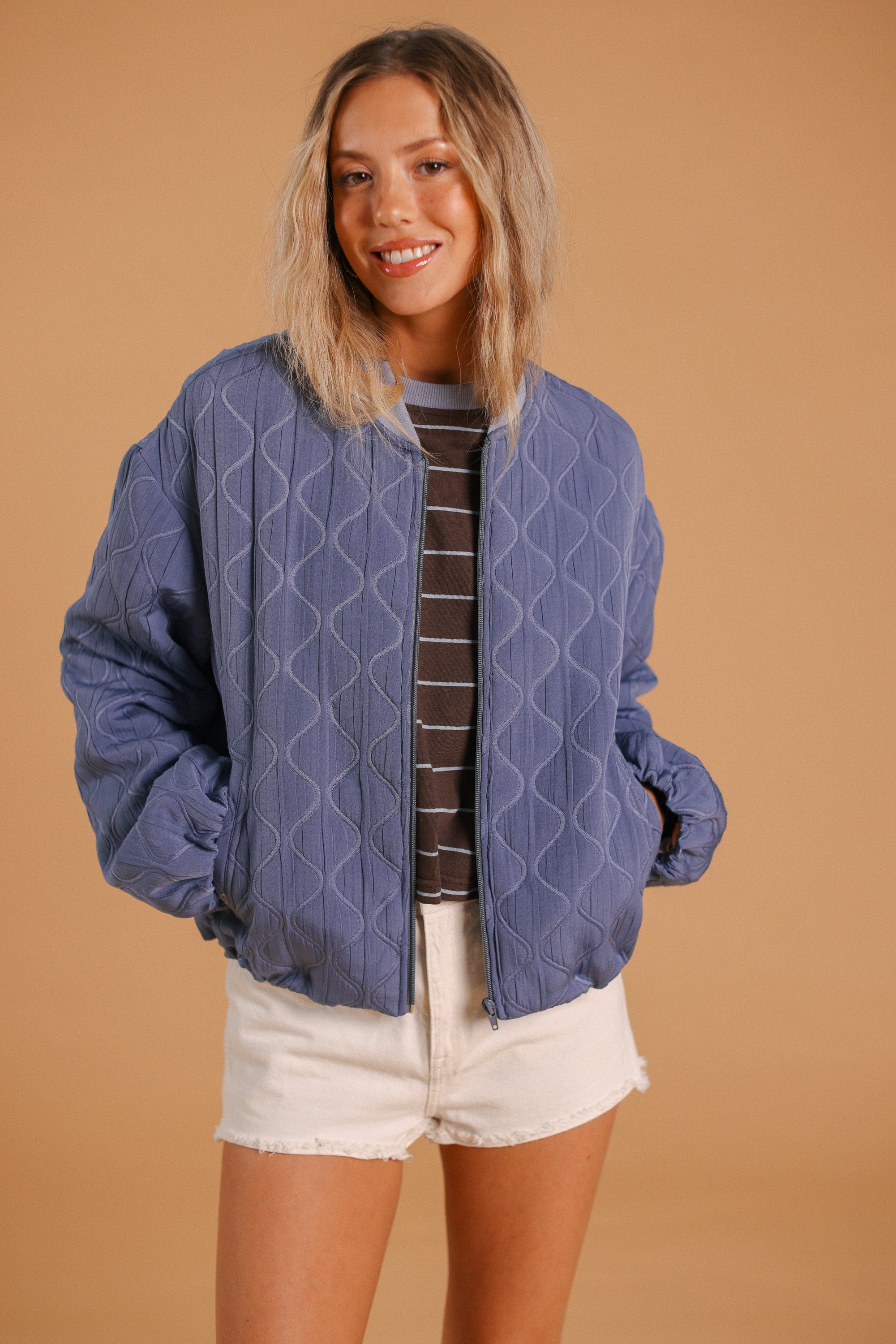 Bomber Jacket Jody Dusty Blue Floral
