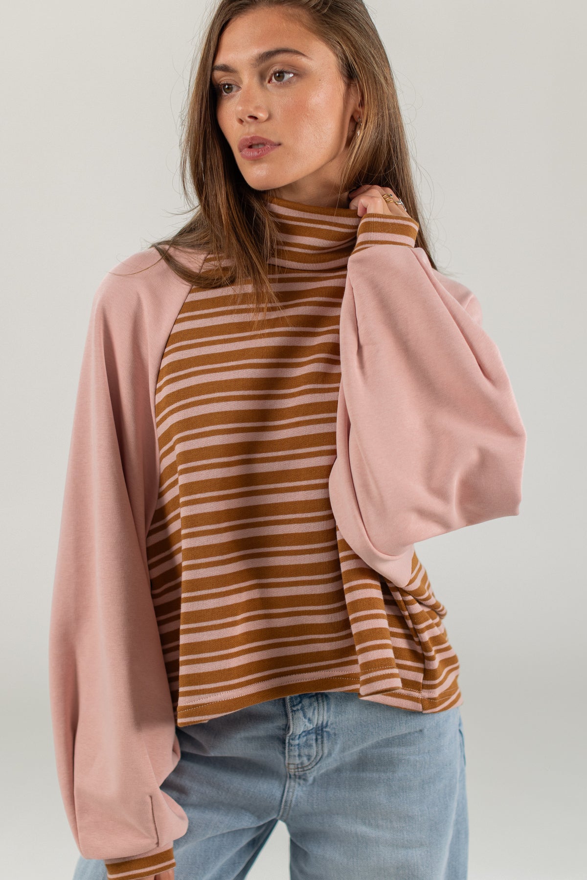 Sweater Lana Dusty Pink Stripes