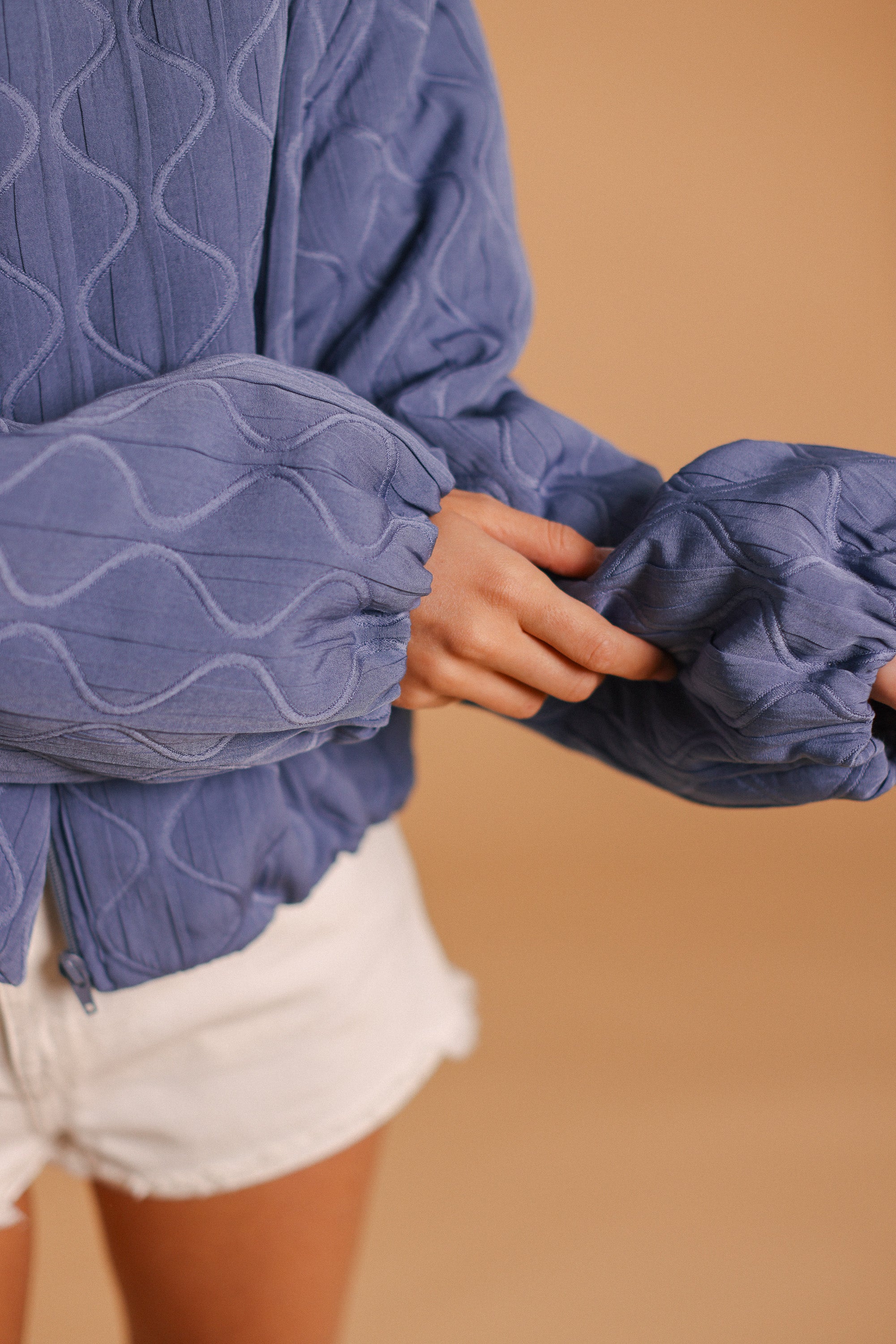 Bomber Jacket Jody Dusty Blue Floral