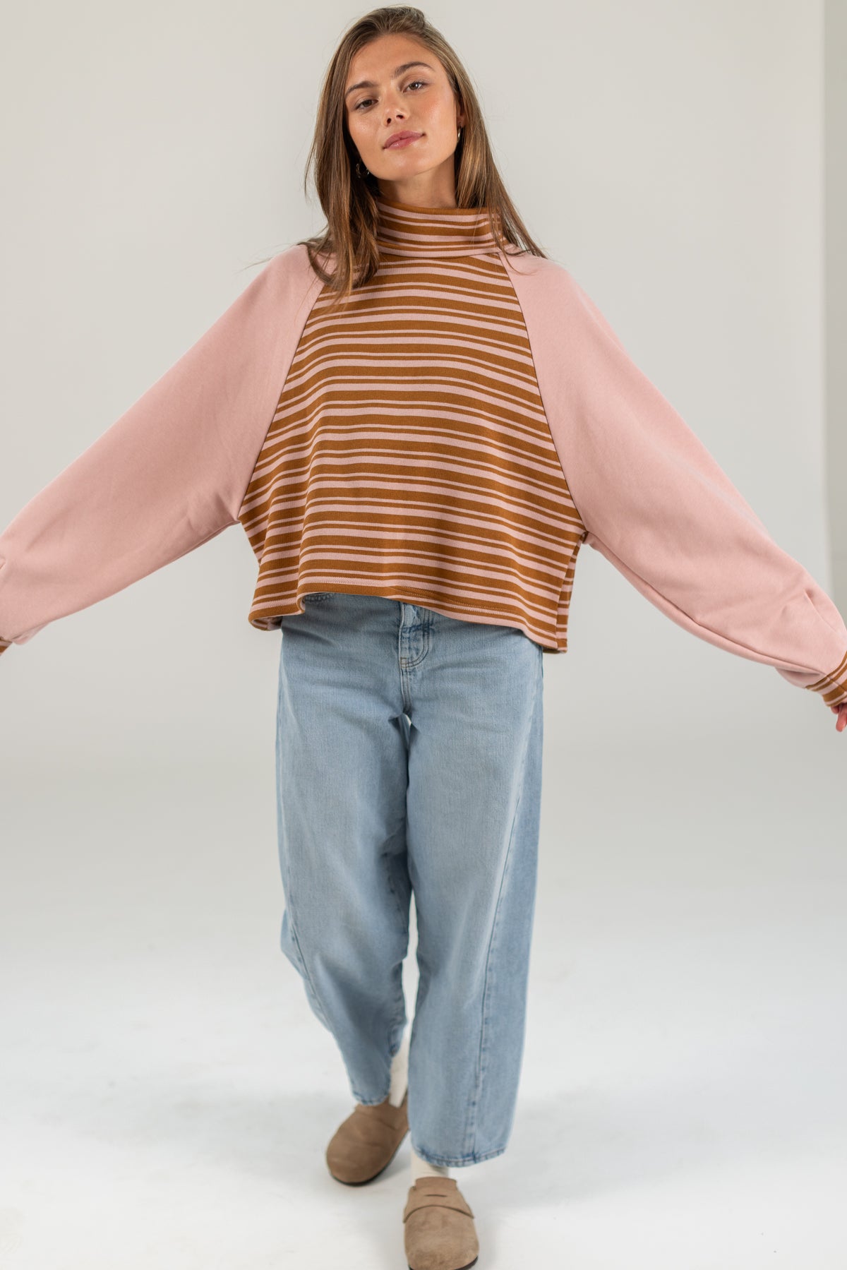 Sweater Lana Dusty Pink Stripes