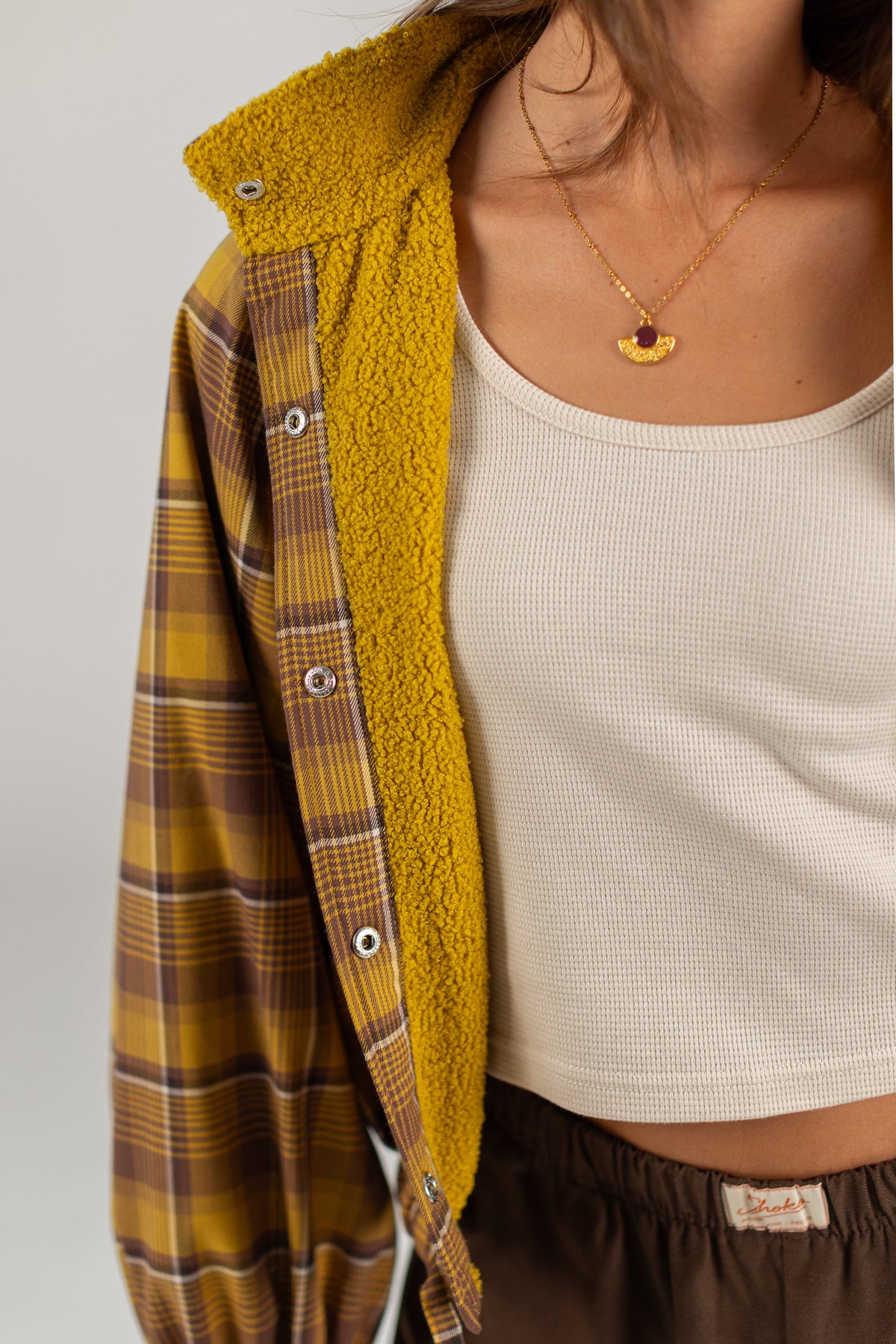Bomber Jacket Cally Yellow Plaid