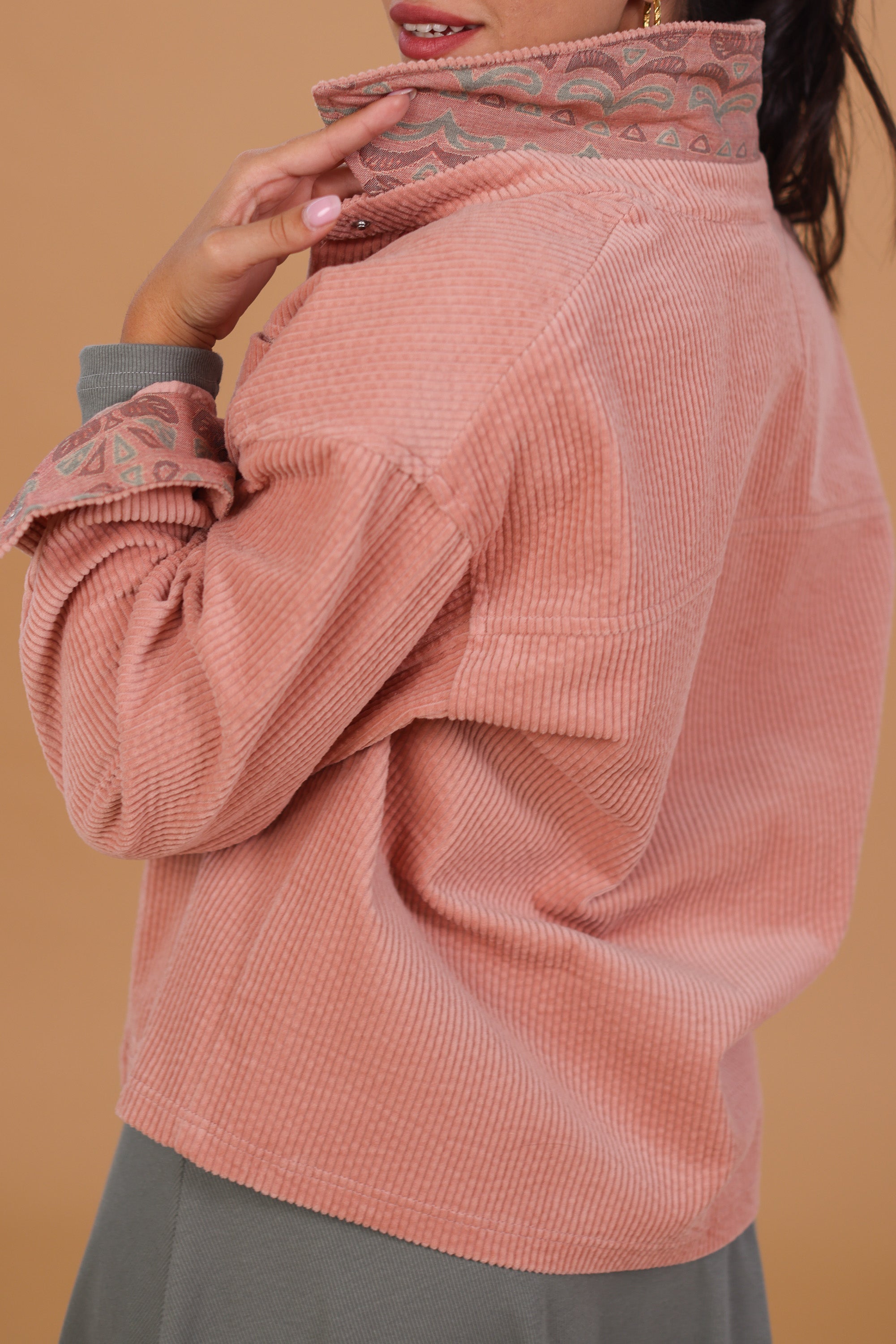 Jacket Calla Dusty Pink Leaves